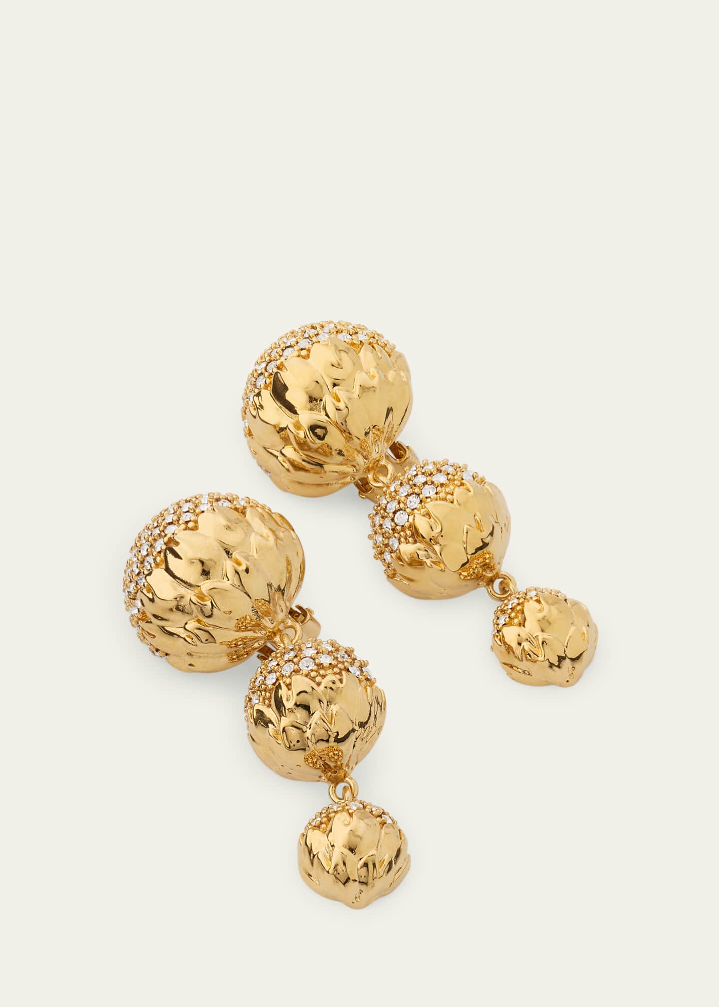 Oscar de la Renta Artichoke Pave Drop Earrings Image 3 of 4