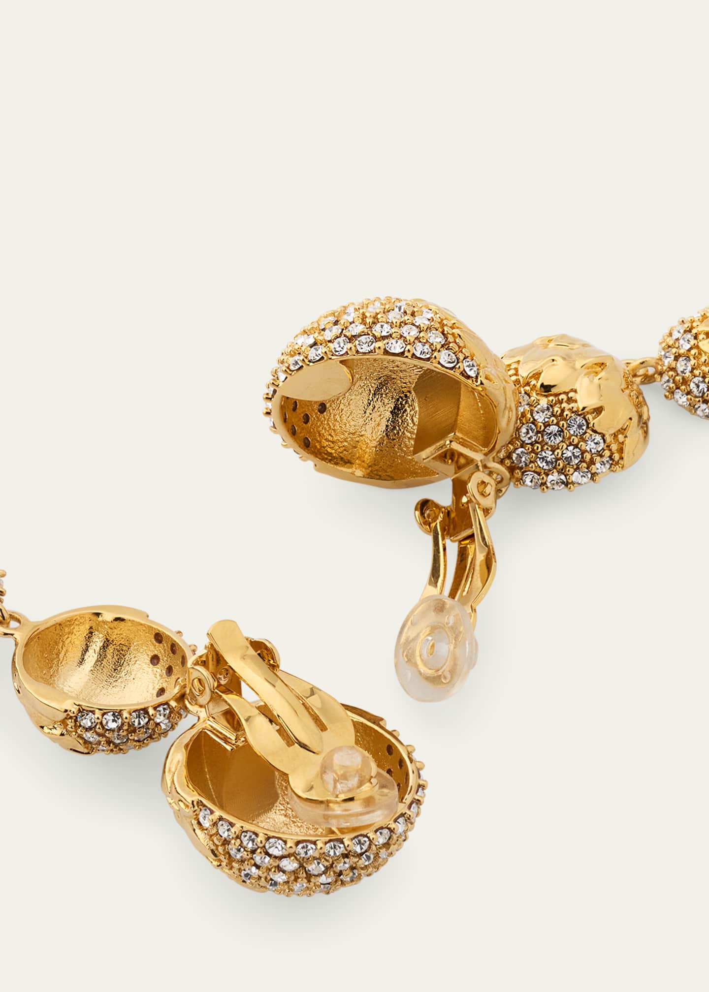 Oscar de la Renta Artichoke Pave Drop Earrings Image 4 of 4