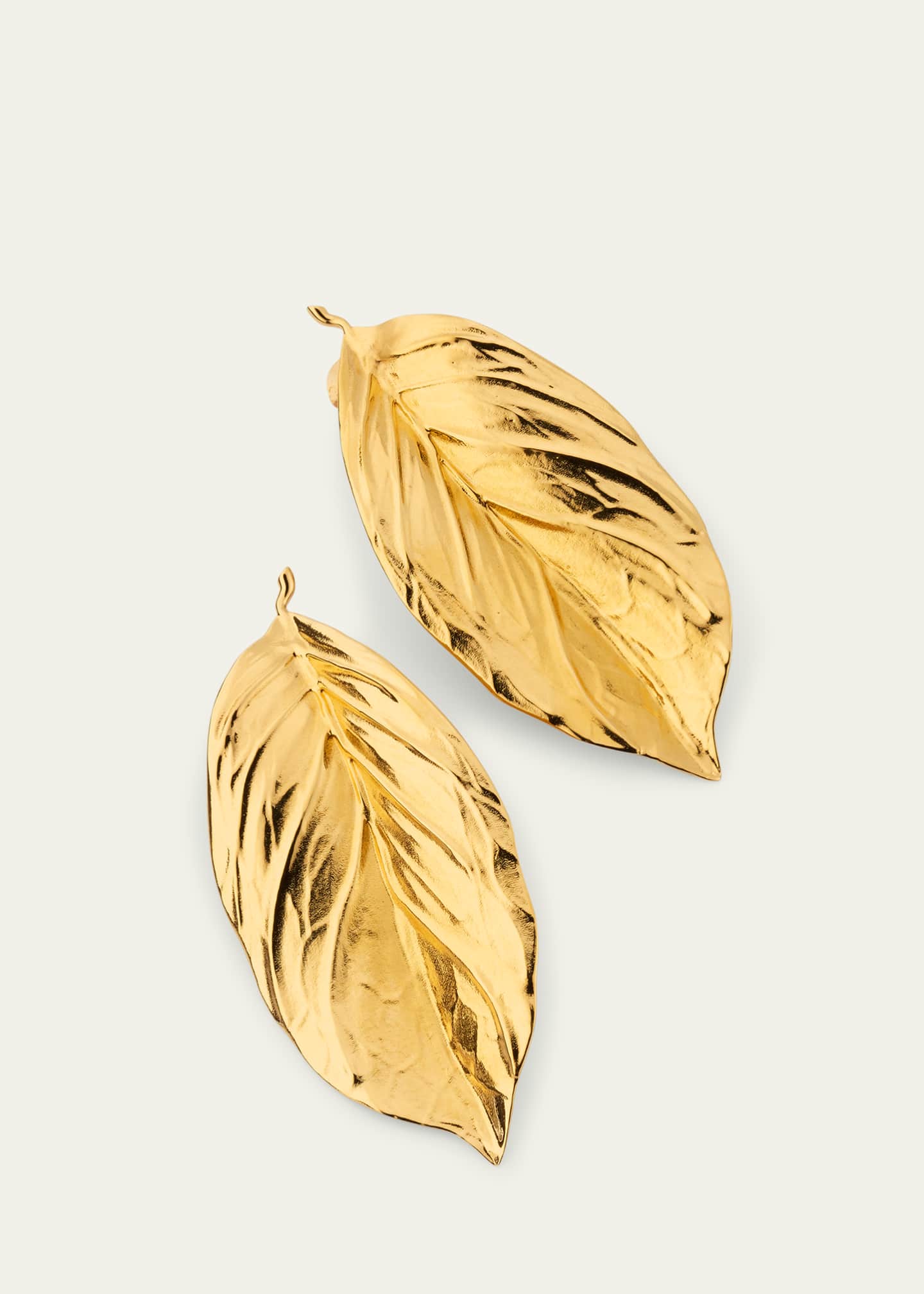 Oscar de la Renta Large Leaf Statement Earrings Image 3 of 4