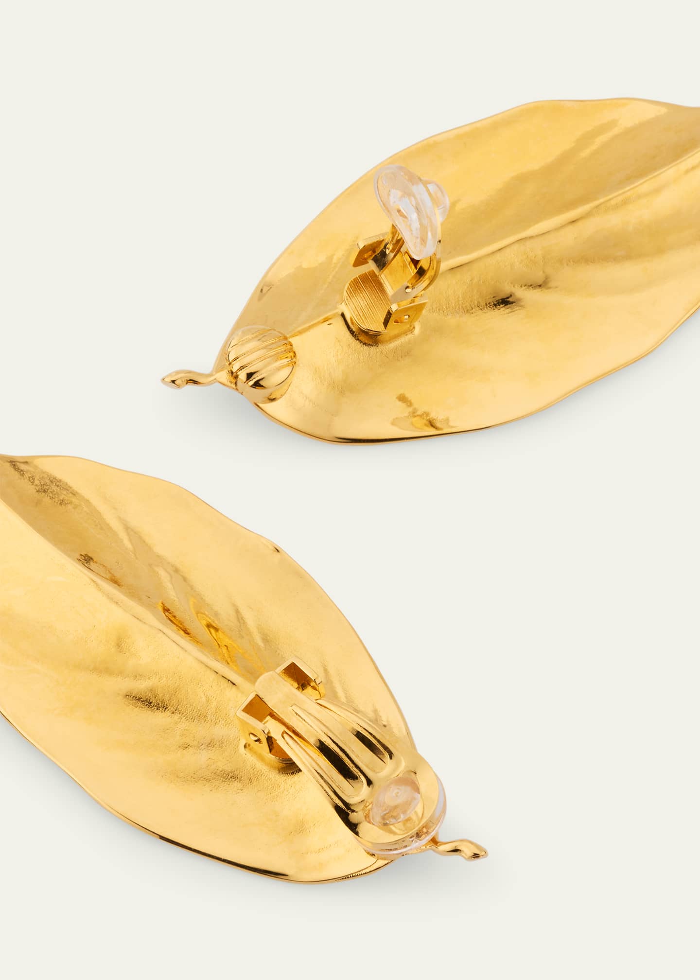 Oscar de la Renta Large Leaf Statement Earrings Image 4 of 4