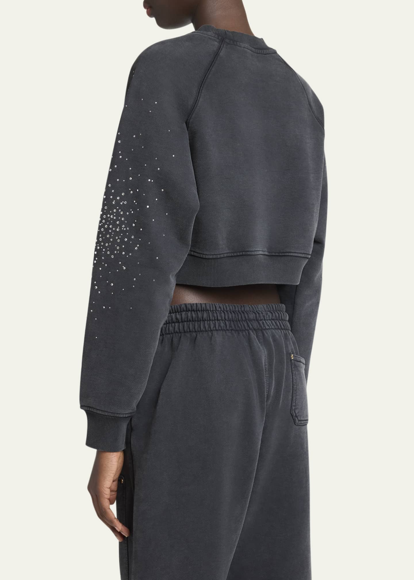 La Premonition Hotfix Printed Cropped Sweatshirt - Thumbnail 3