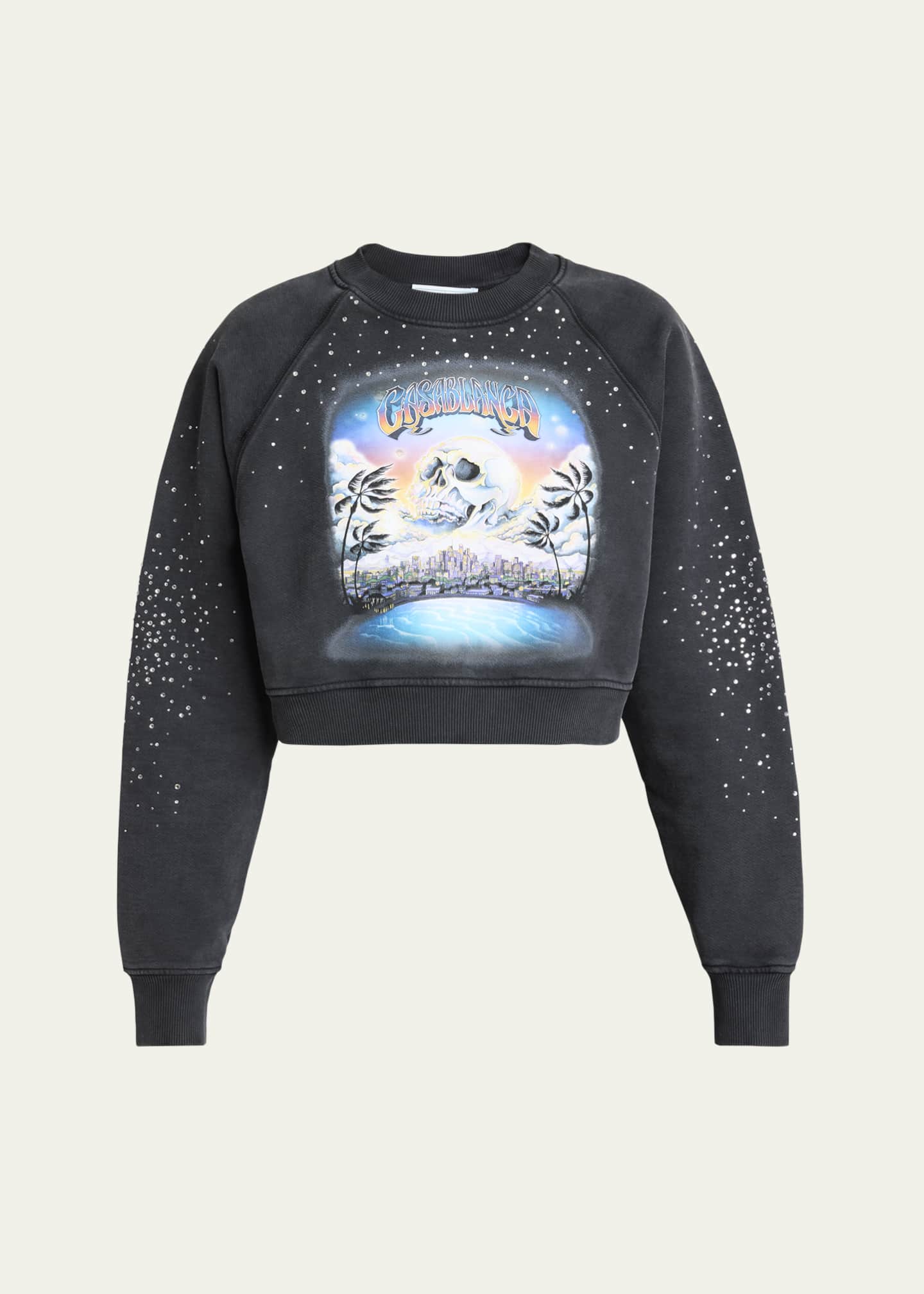 La Premonition Hotfix Printed Cropped Sweatshirt