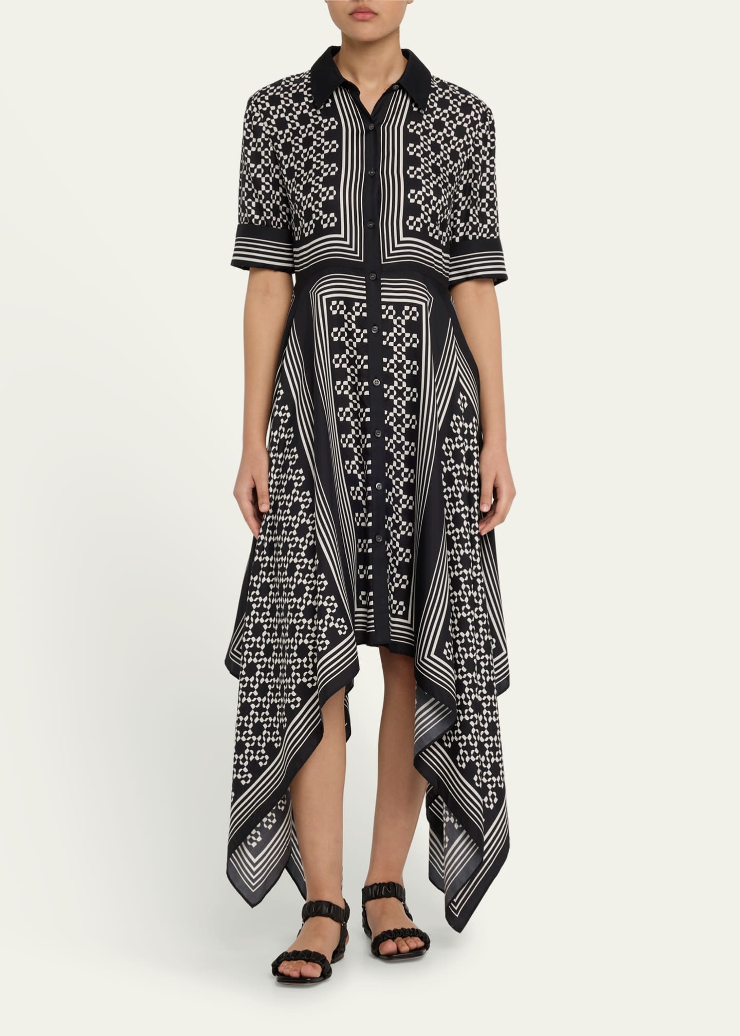 SIMKHAI Abrielle Handkerchief Midi Dress Image 2 of 5