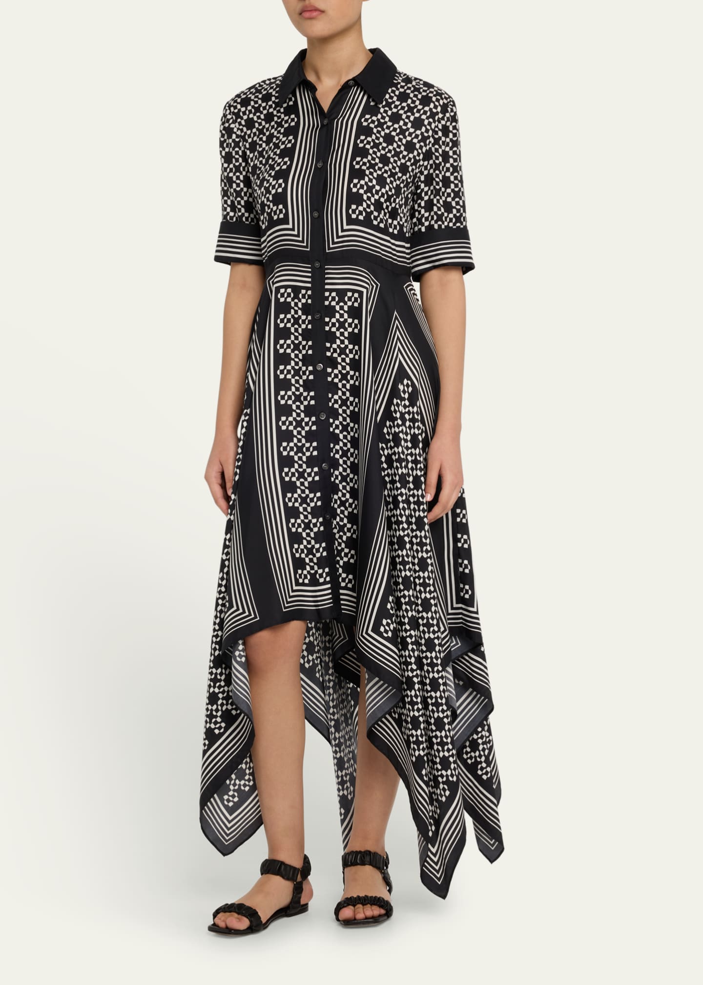 SIMKHAI Abrielle Handkerchief Midi Dress Image 4 of 5