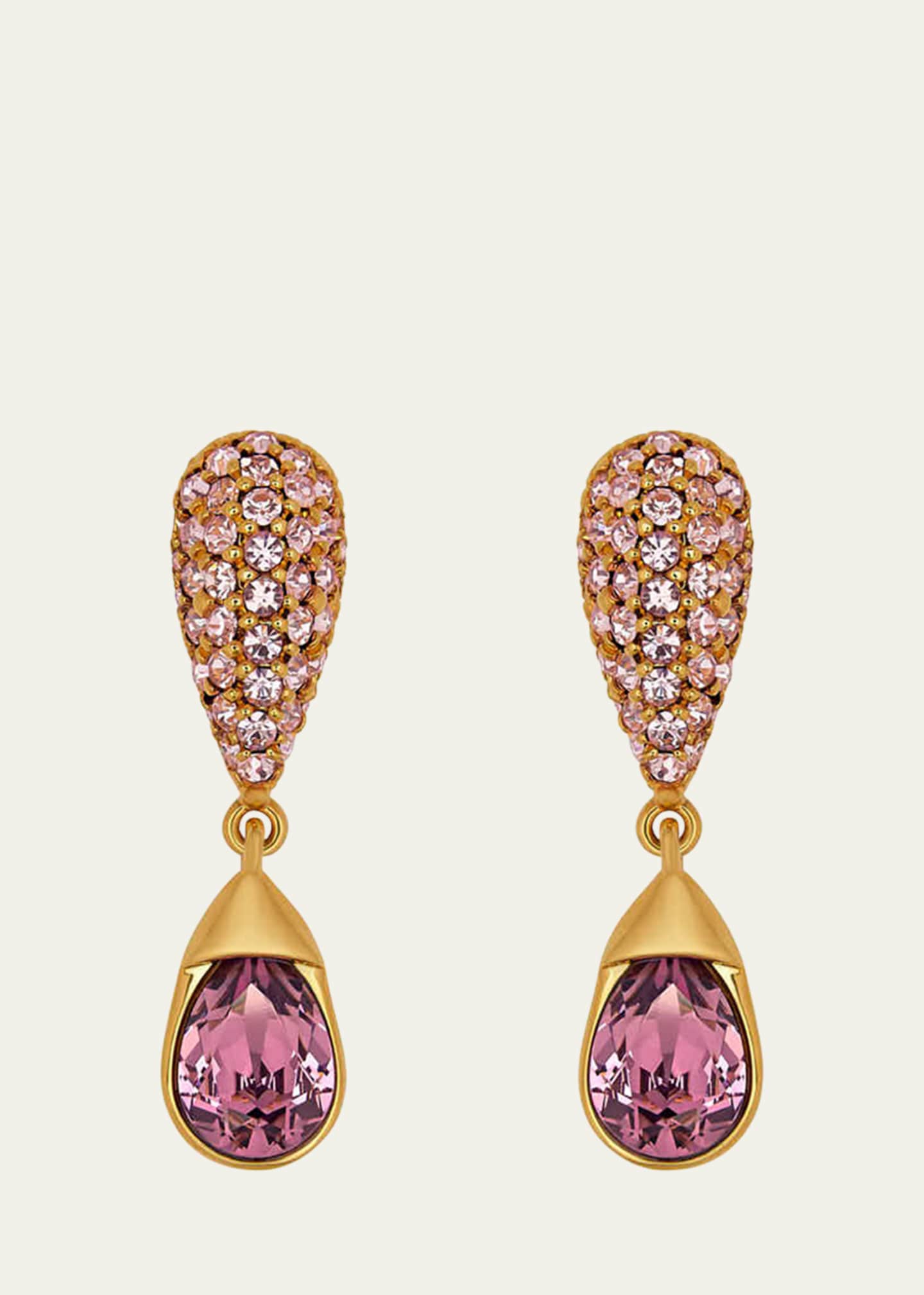 Oscar de la Renta Pave Drop Earrings Image 1 of 2