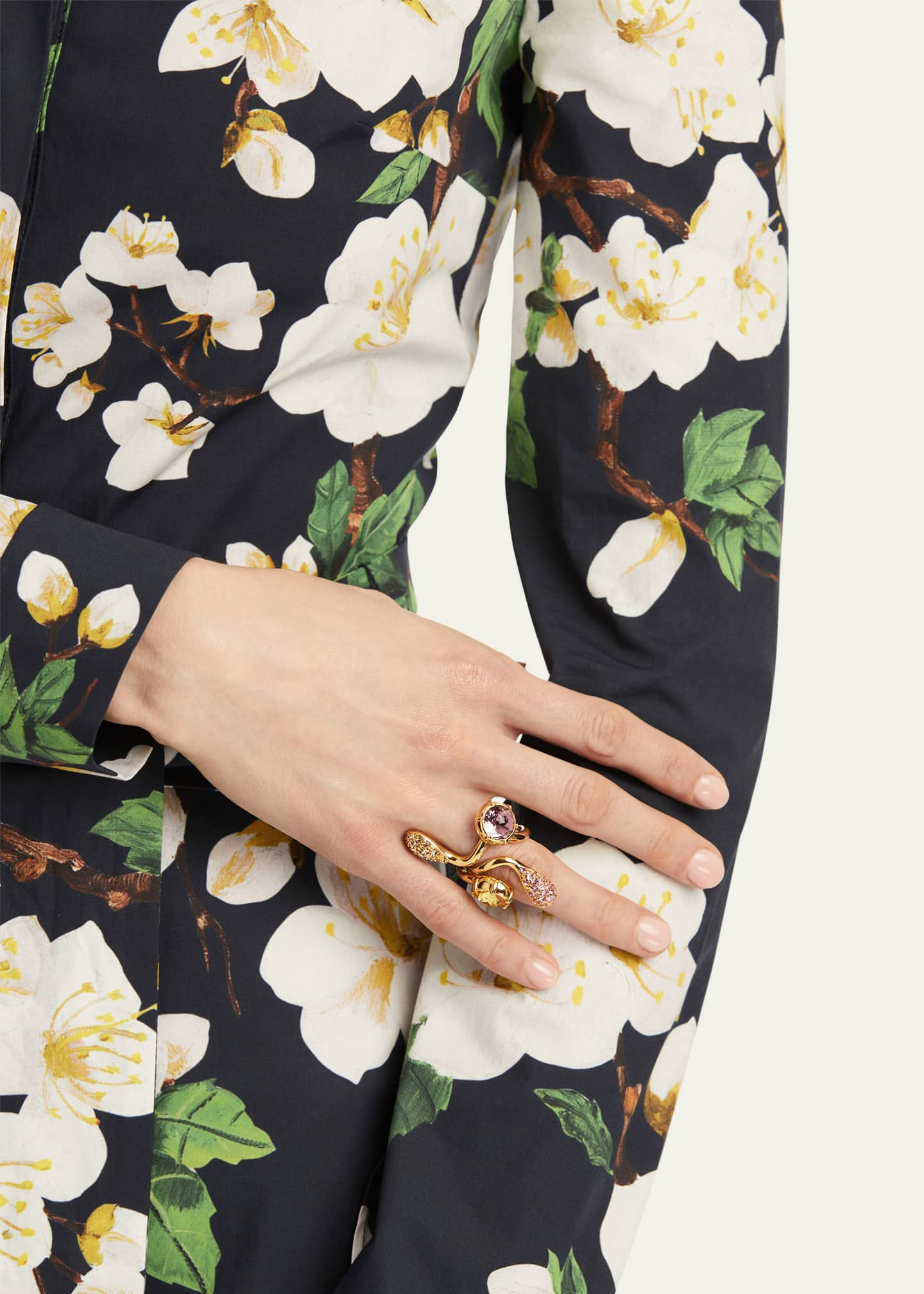 Oscar de la Renta Pave Crystal Wrap Ring Image 2 of 2