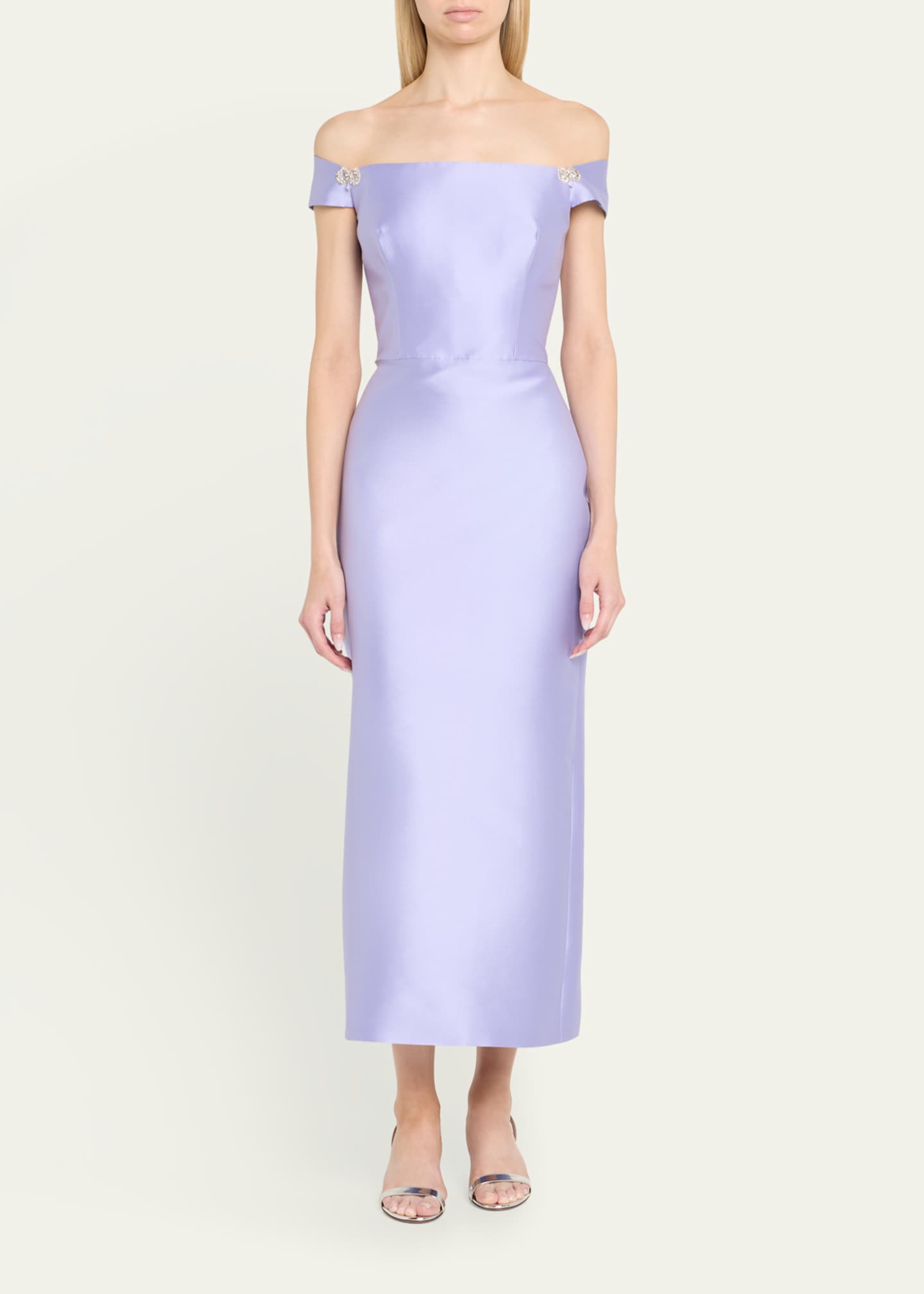 Off-the-Shoulder Mikado Pencil Dress