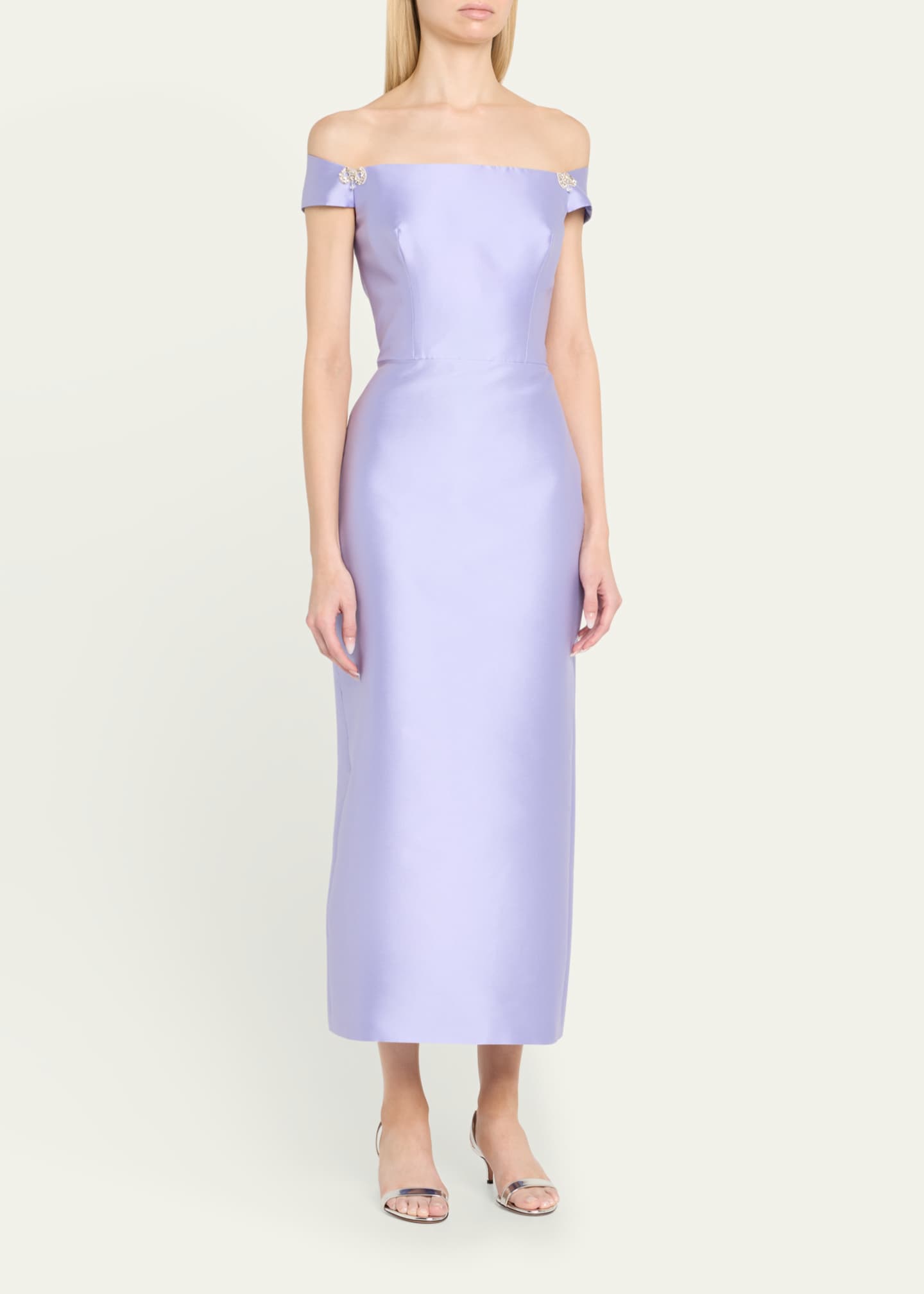 Off-the-Shoulder Mikado Pencil Dress