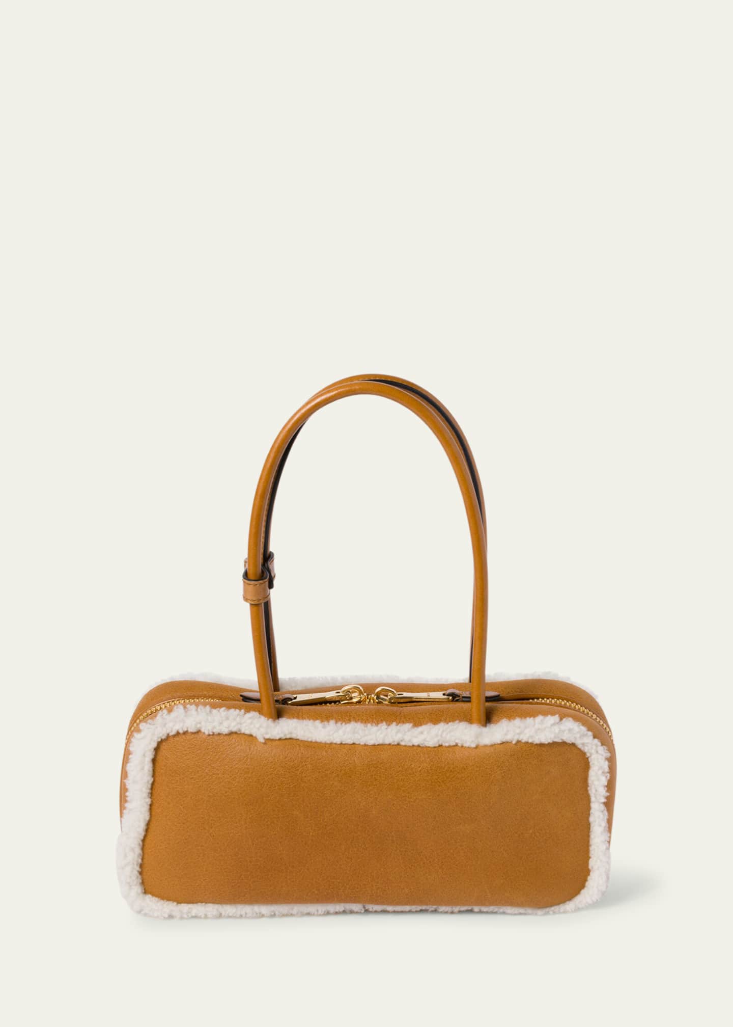 Miu Miu Beau Medium Lamb Shearling Top-Handle Bag Image 3 of 5