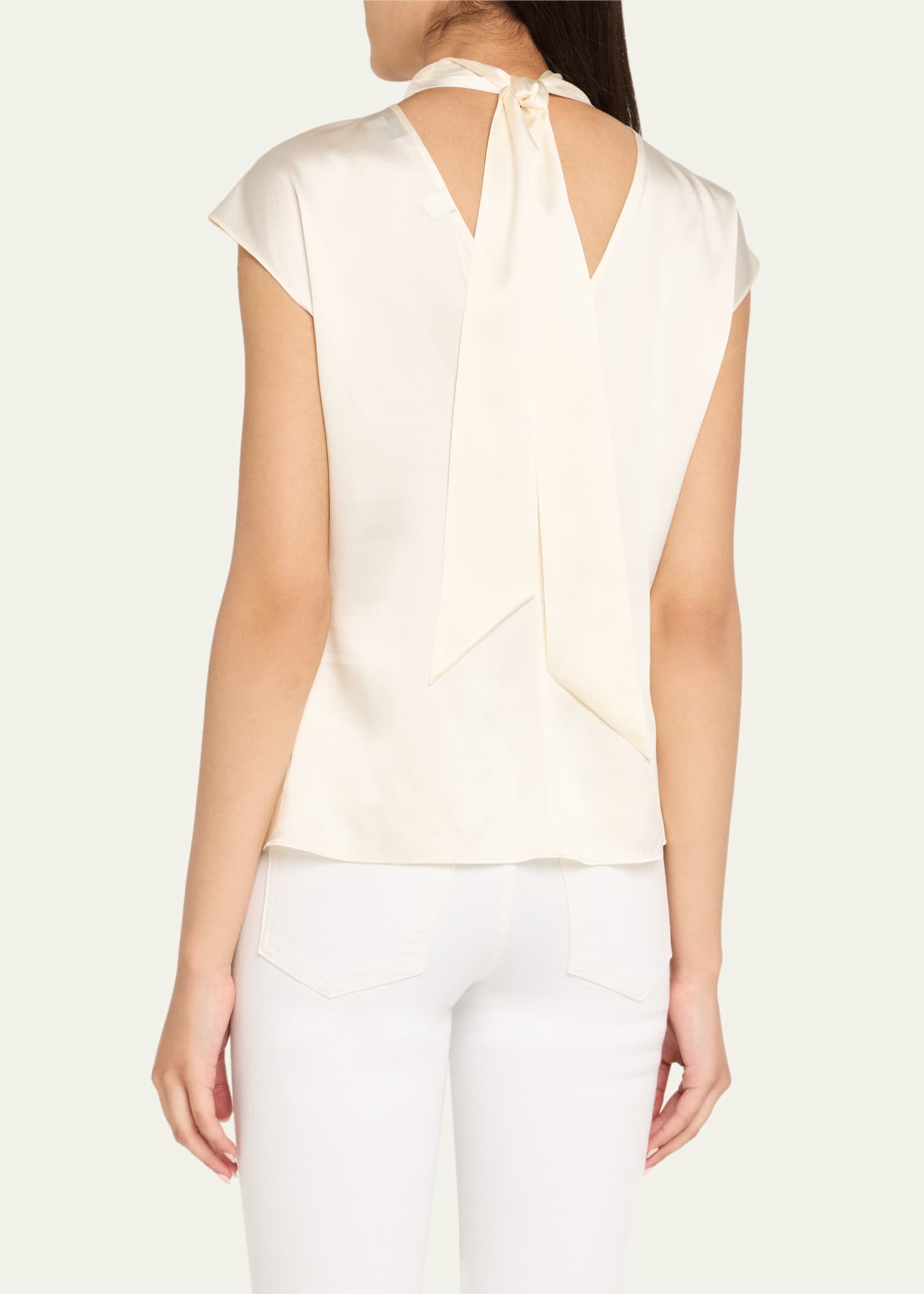 Veronica Beard Leilany Draped Silk Top Image 3 of 5