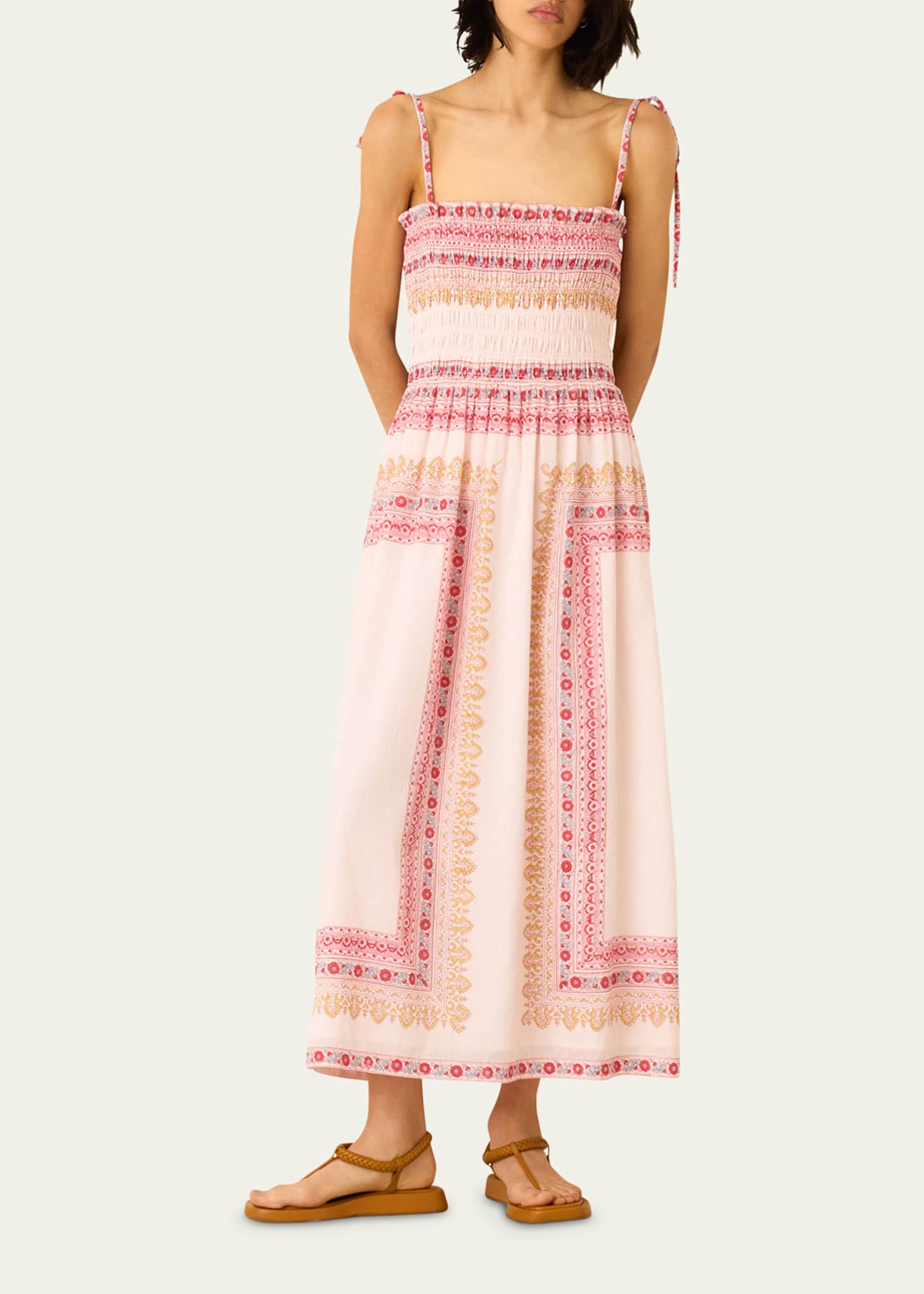 Alix of Bohemia Kaia Smocked Blush Tile Dress Image 2 of 3