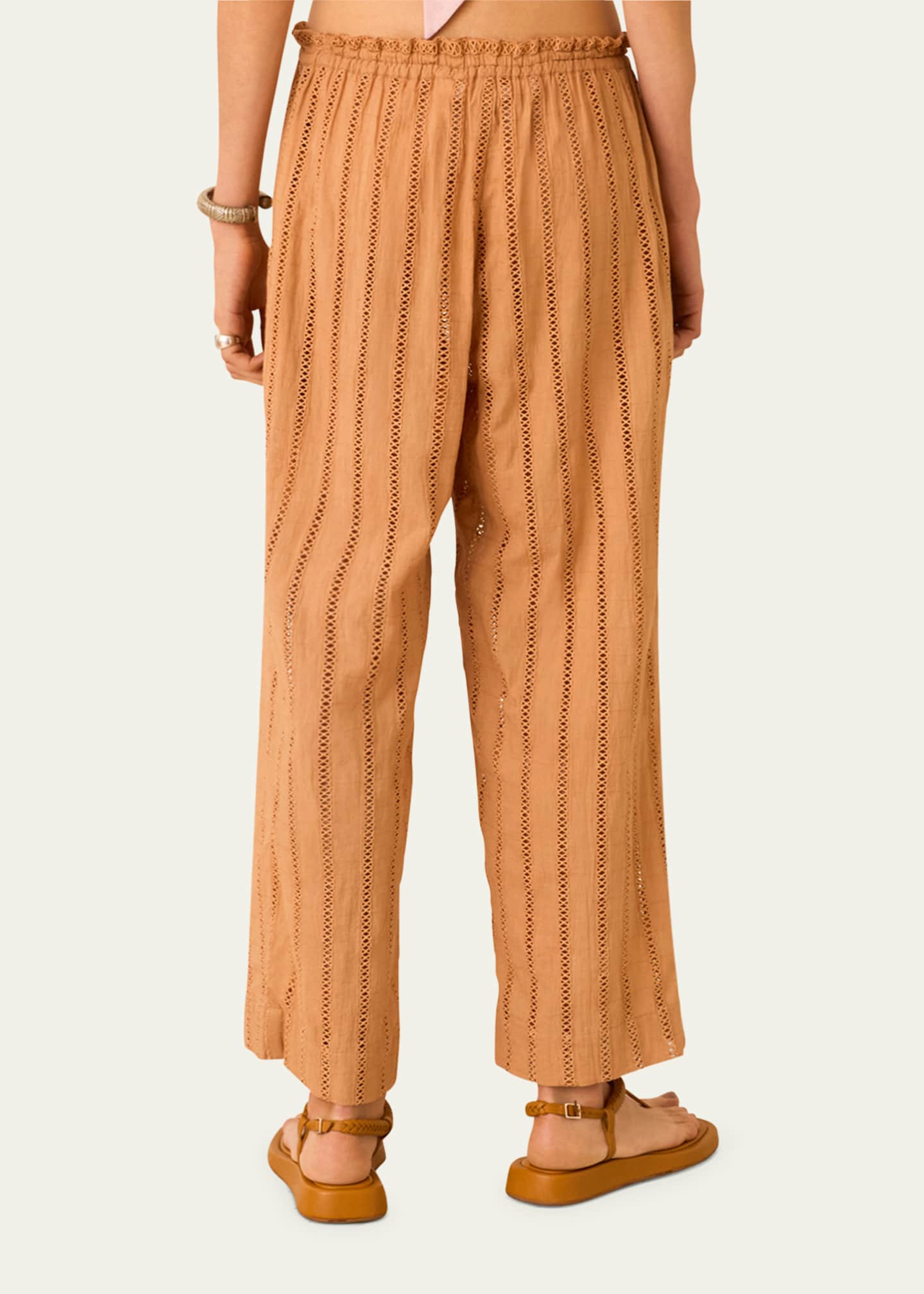 Alix of Bohemia Otto Camel Eyelet Pants Image 3 of 4