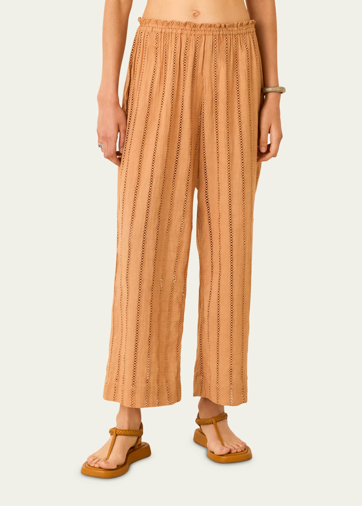 Alix of Bohemia Otto Camel Eyelet Pants Image 4 of 4