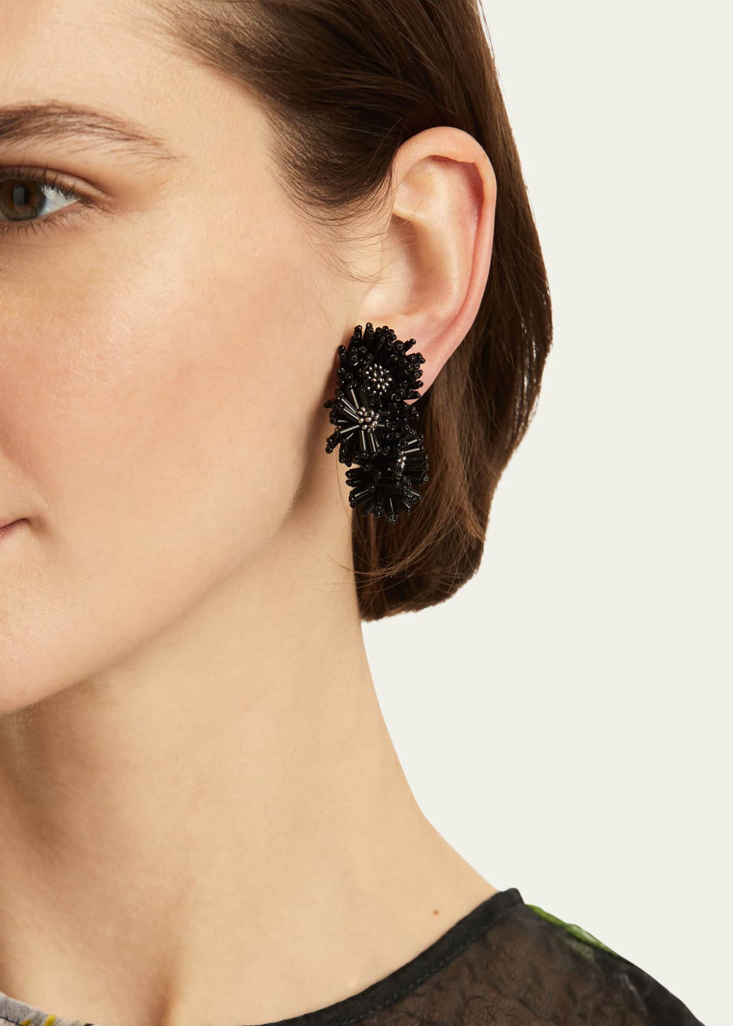 Oscar de la Renta Pom-Pom Flower Stud Earrings Image 2 of 4