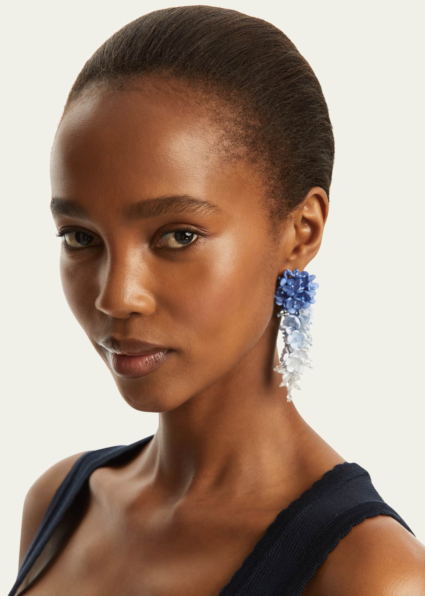 Oscar de la Renta Plexy Flowers Bouquet Earrings Image 2 of 2