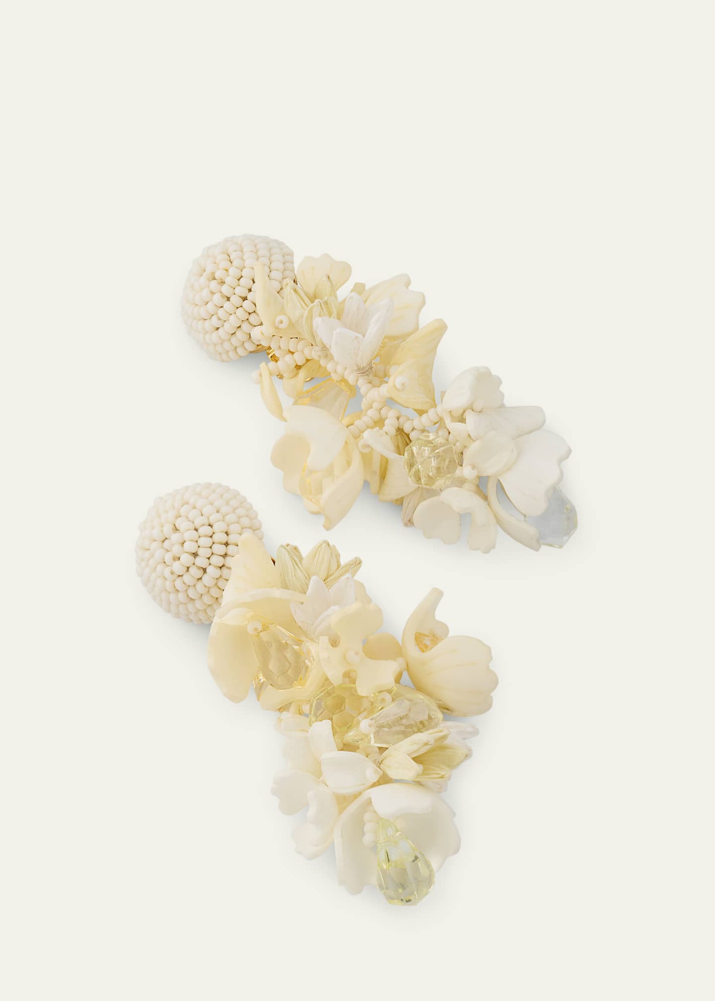 Oscar de la Renta Plexy and Raffia Flowers Earrings Image 3 of 4