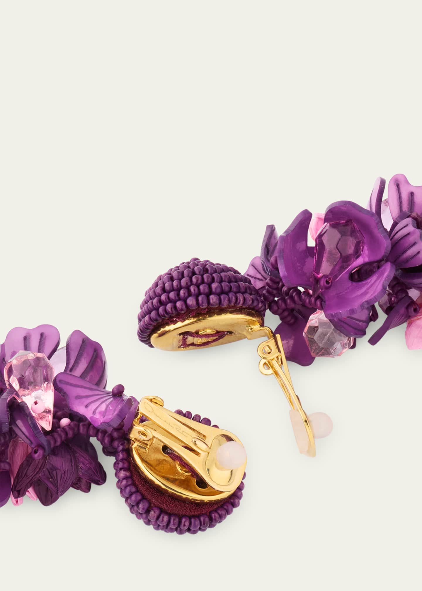 Oscar de la Renta Plexy and Raffia Flowers Earrings Image 4 of 4