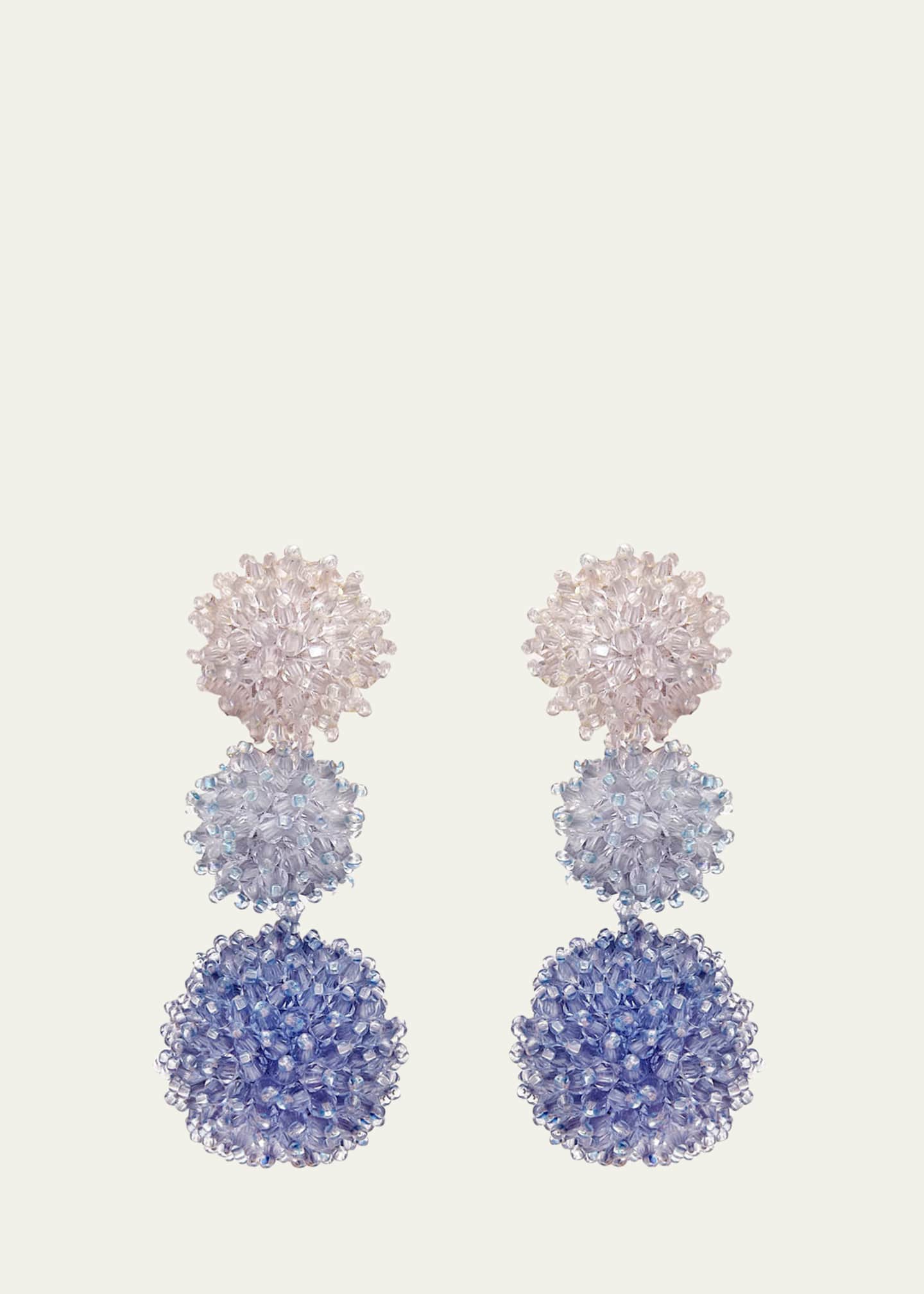Oscar de la Renta Triple Drop Pom-Pom Earrings