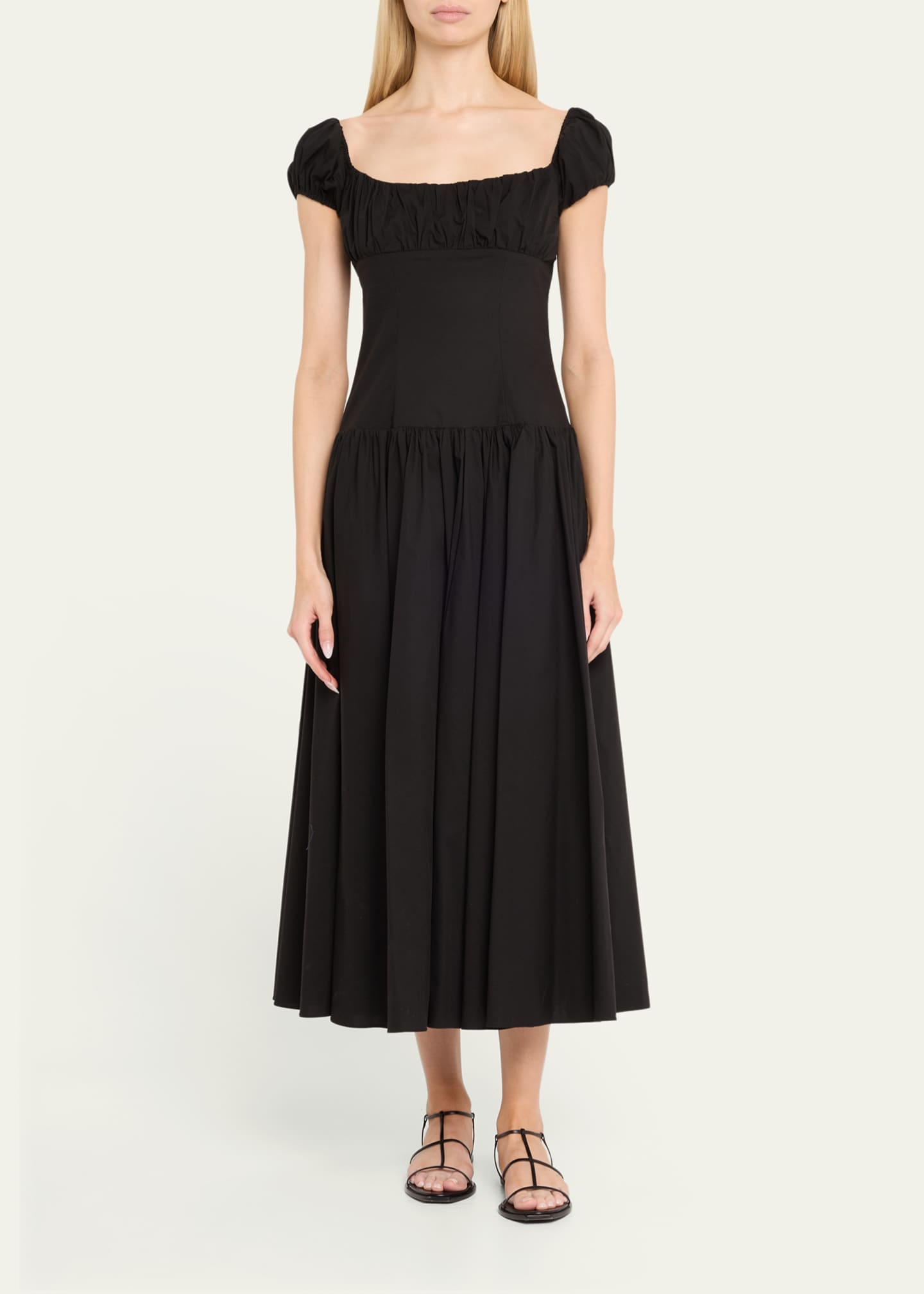 Caroline Gradient Layered Lace Trim Tiers Adjustable Straps Backless A-line Maxi Dress
