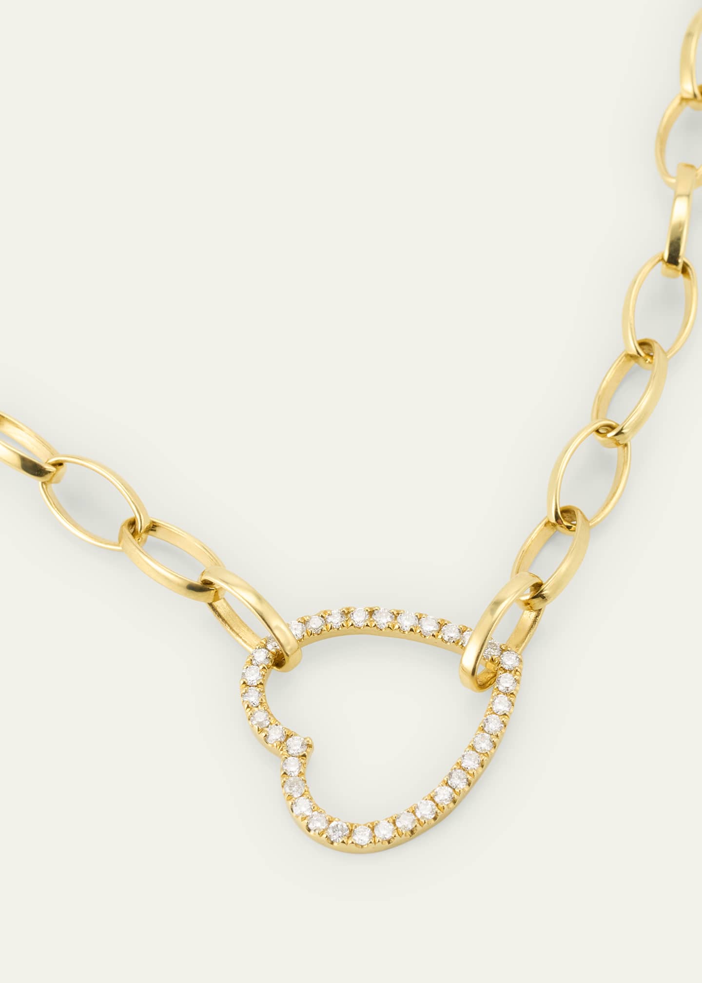 Jennifer Meyer 18K Yellow Gold Medium Edith Open Heart Diamond Necklace Image 3 of 4