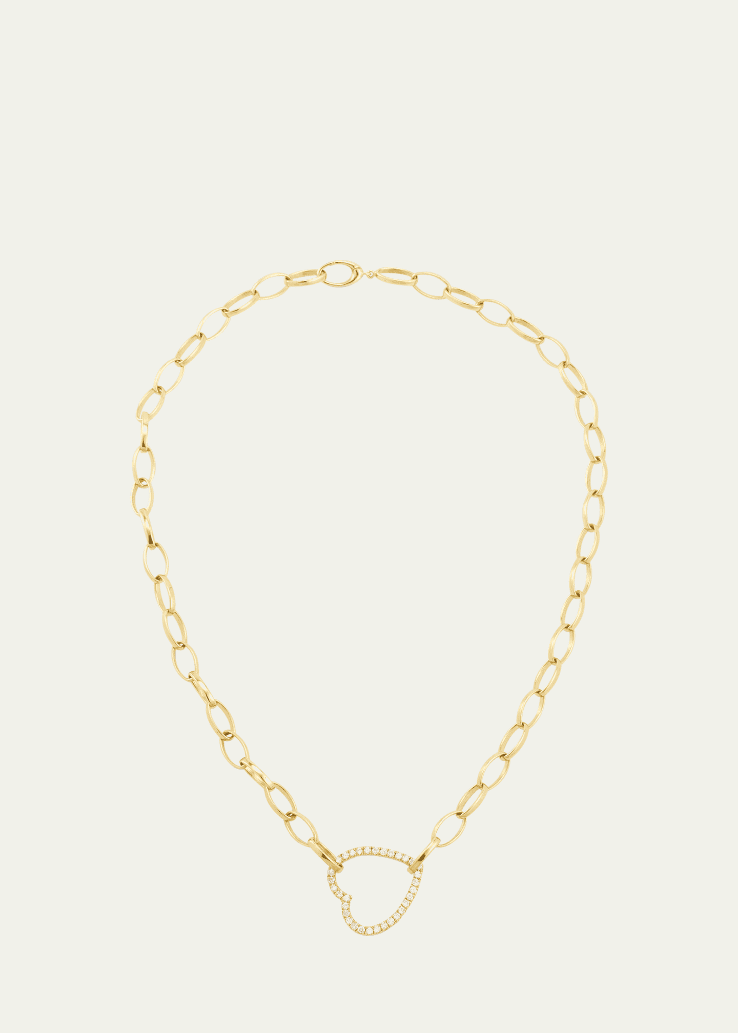 Jennifer Meyer 18K Yellow Gold Medium Edith Open Heart Diamond Necklace Image 1 of 4