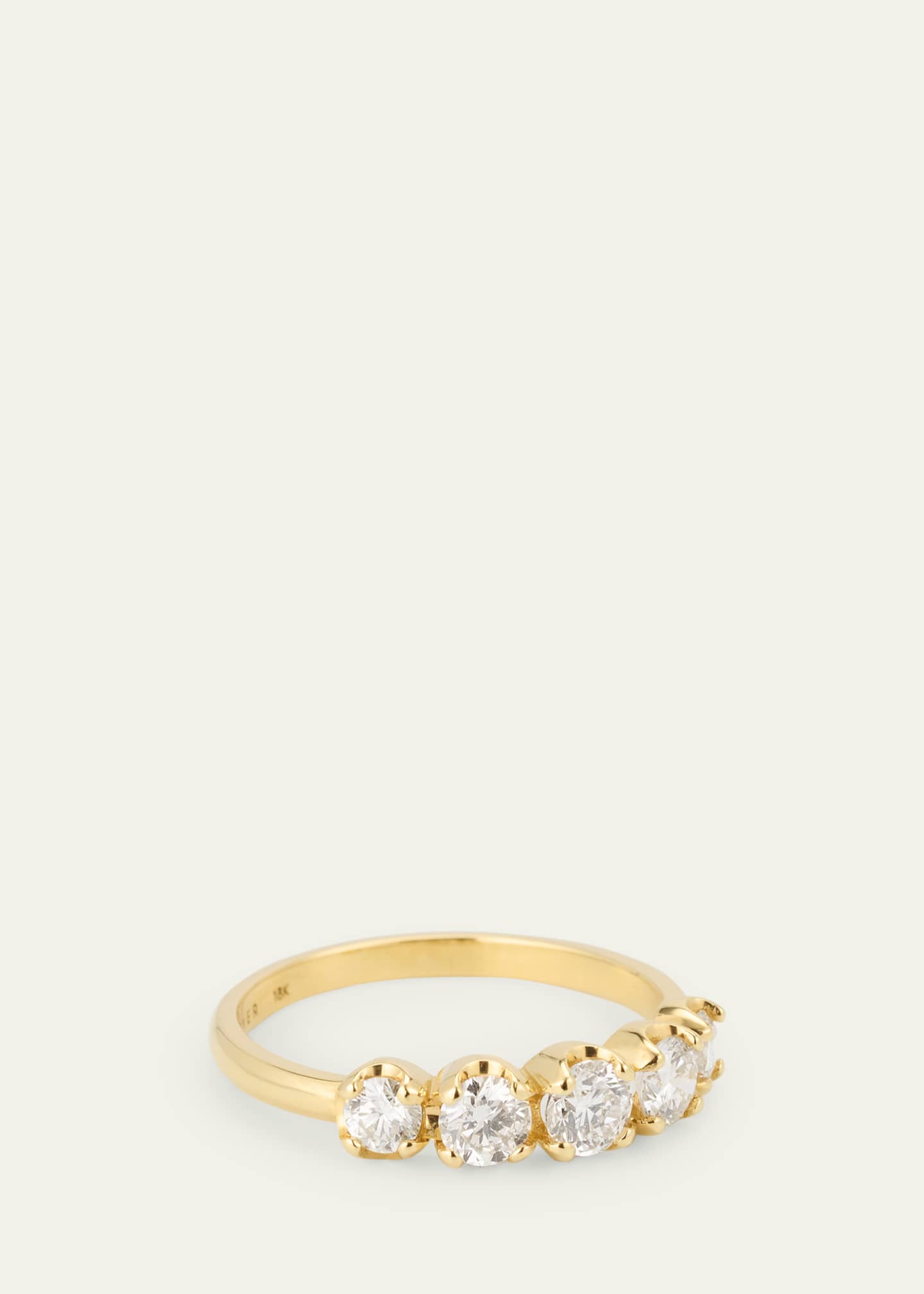 Jennifer Meyer Small Graduated Diamond Ring in 18K Yellow Gold, Size 6.5 Image 3 of 4