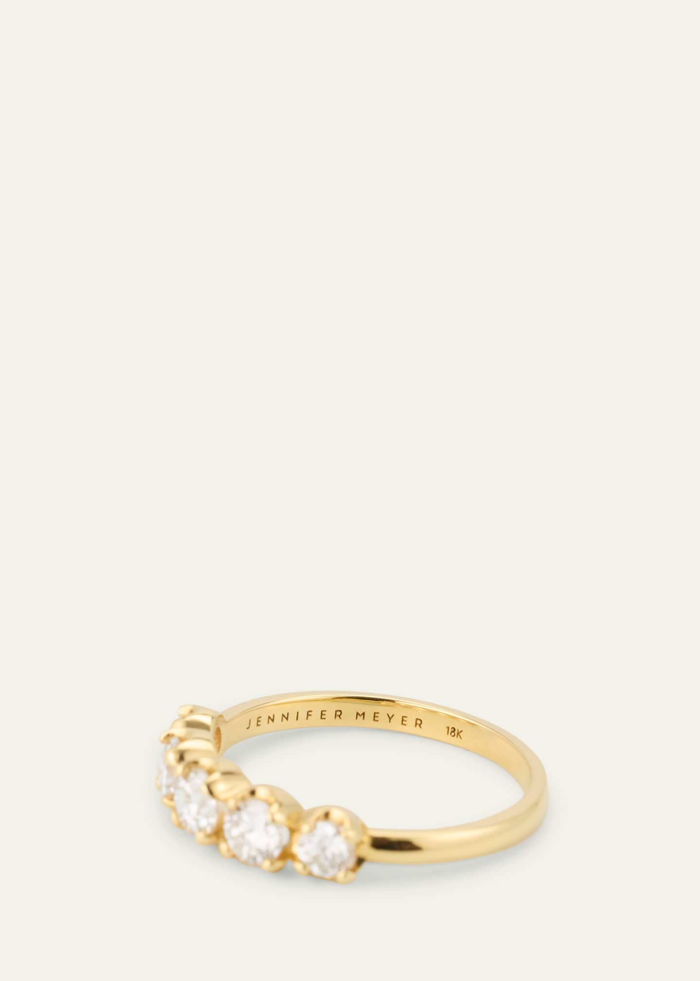 Jennifer Meyer Small Graduated Diamond Ring in 18K Yellow Gold, Size 6.5 Image 4 of 4