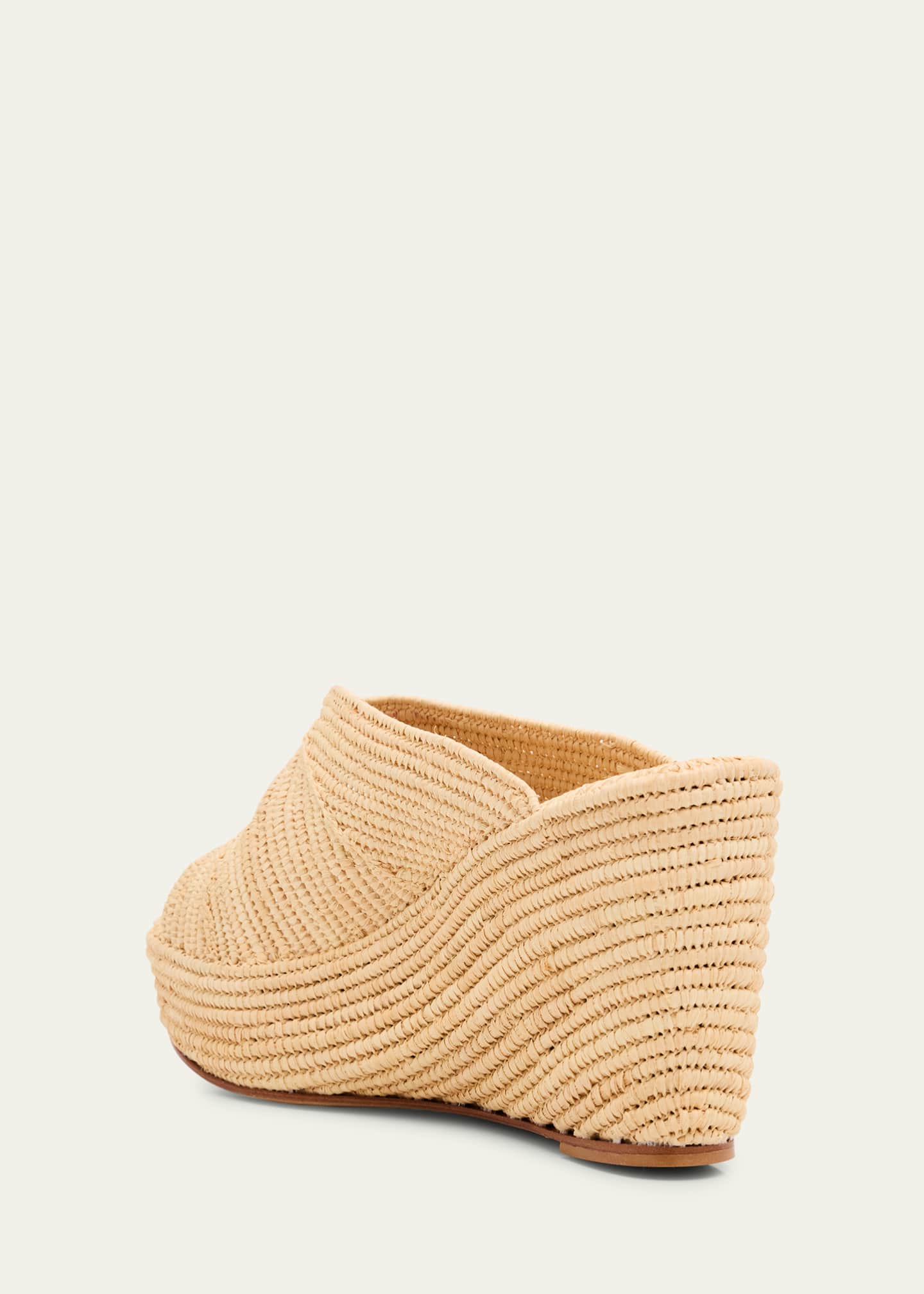 Carrie Forbes Lilou Raffia Platform Wedge Mules Image 4 of 6