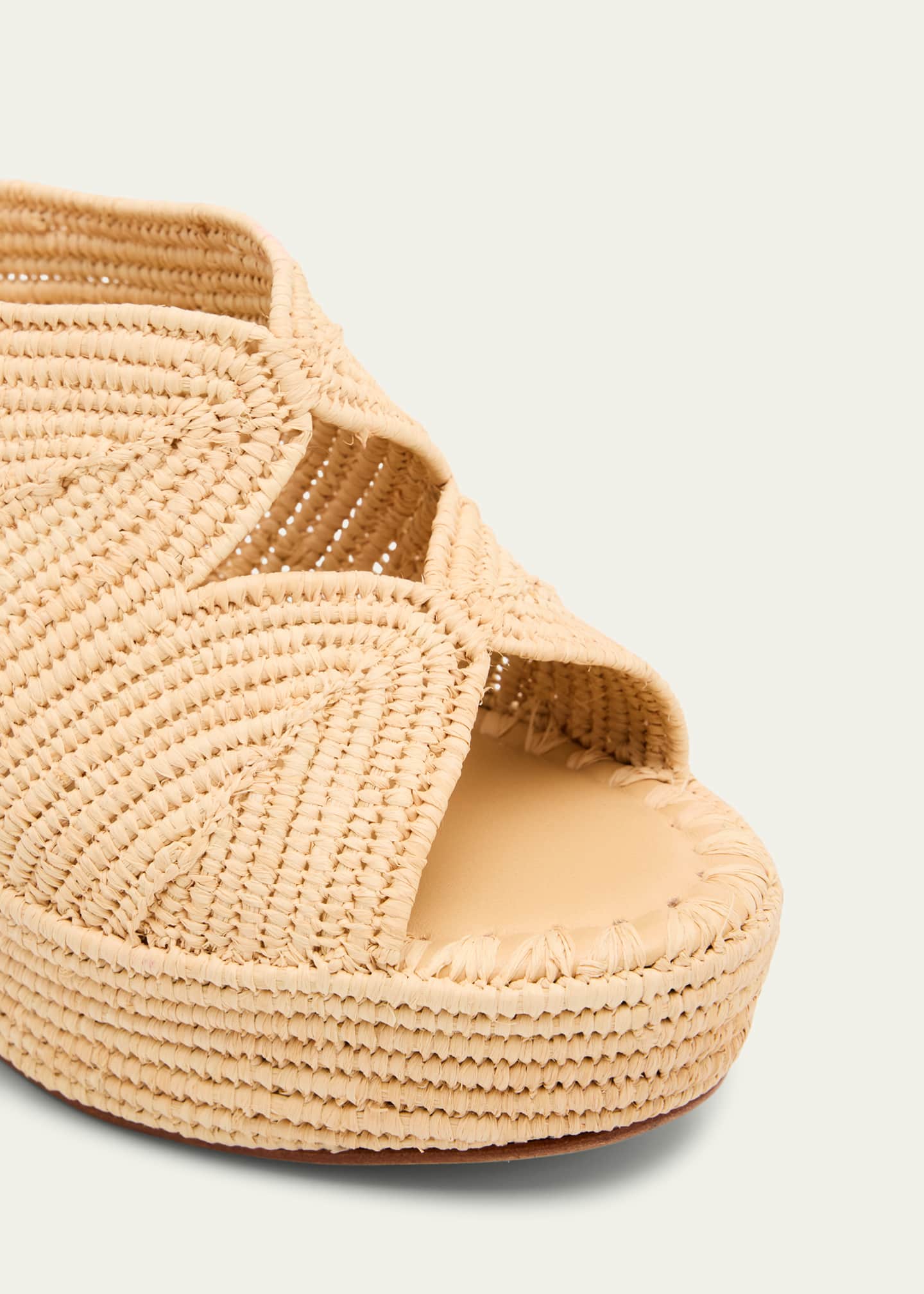 Carrie Forbes Lilou Raffia Platform Wedge Mules Image 5 of 6