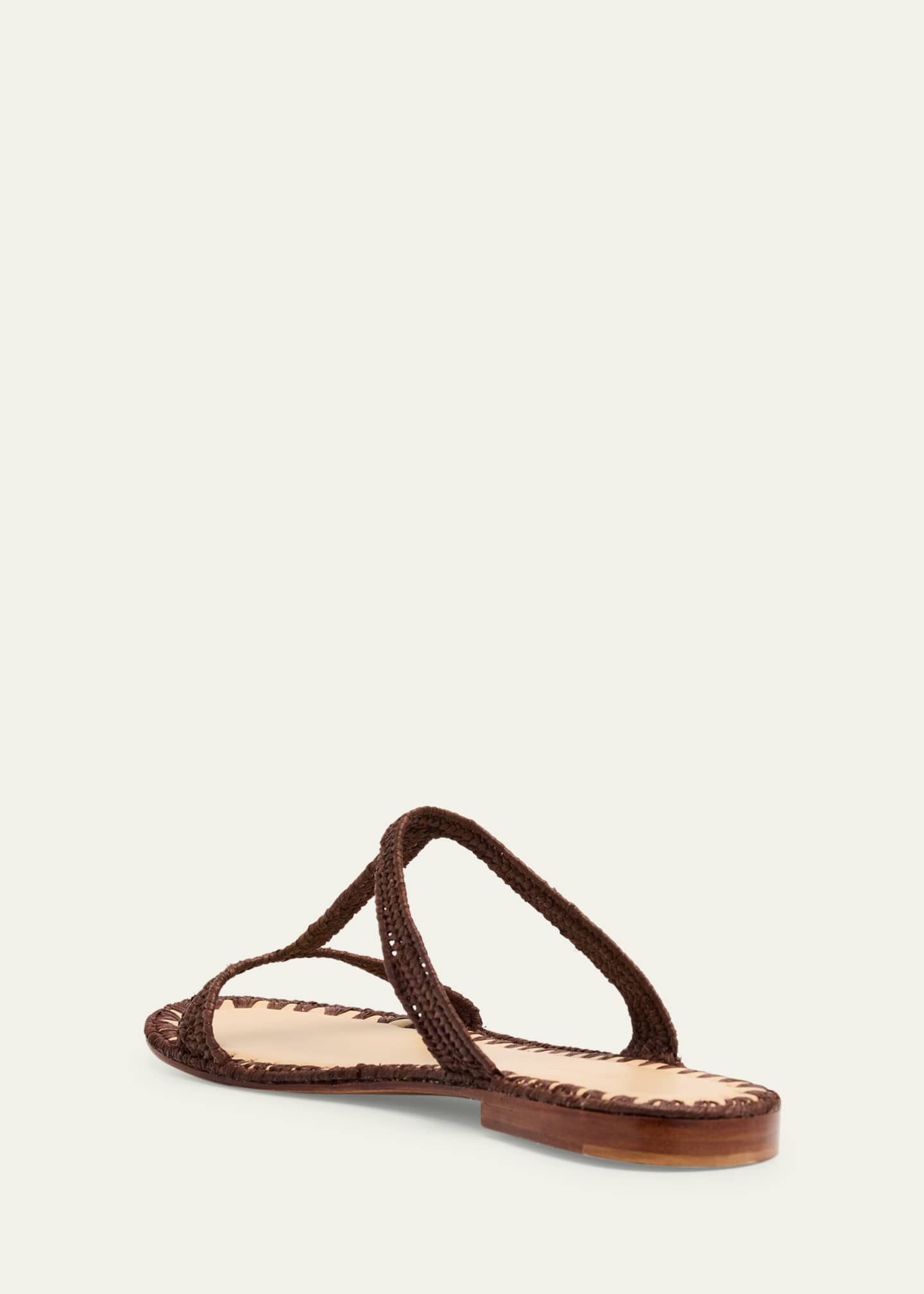 Carrie Forbes Tume Raffia T-Strap Slide Sandals Image 4 of 6