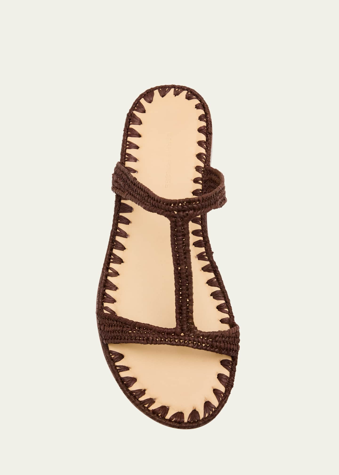 Carrie Forbes Tume Raffia T-Strap Slide Sandals Image 6 of 6