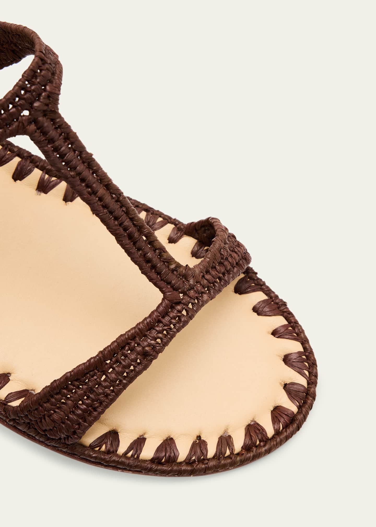 Carrie Forbes Tume Raffia T-Strap Slide Sandals Image 5 of 6