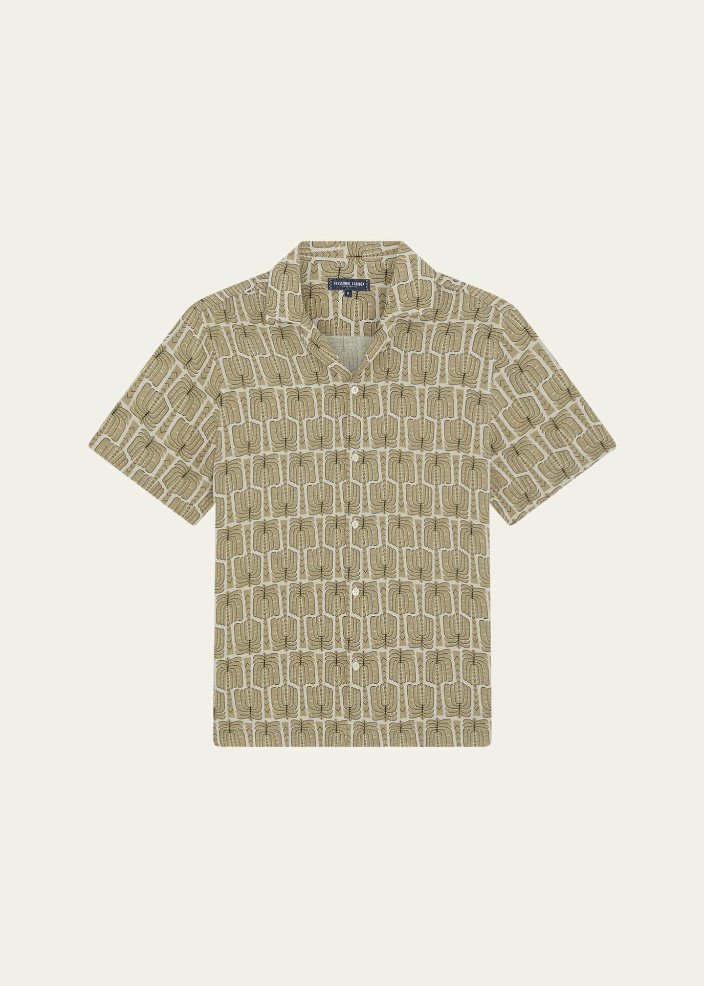 Frescobol Carioca Men's Roberto Palmeira Linen Camp Shirt
