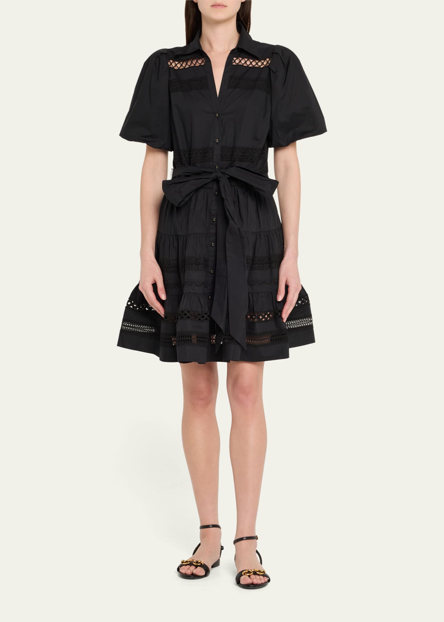 Mardi Embroidered Short-Sleeve Mini Dress
