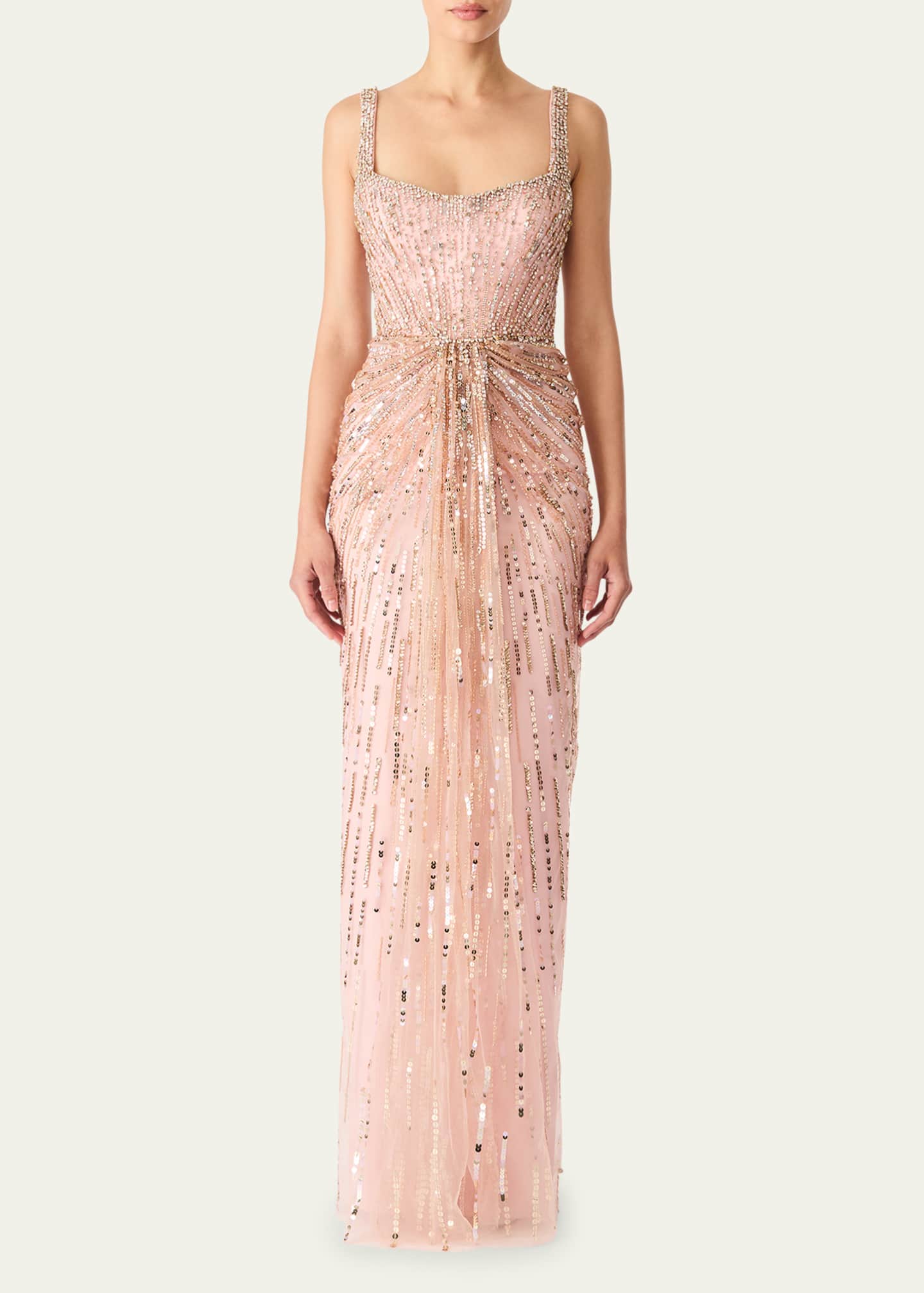 Jenny Packham Chrissy Knot Crystal Sequined Gown Image 2 of 4