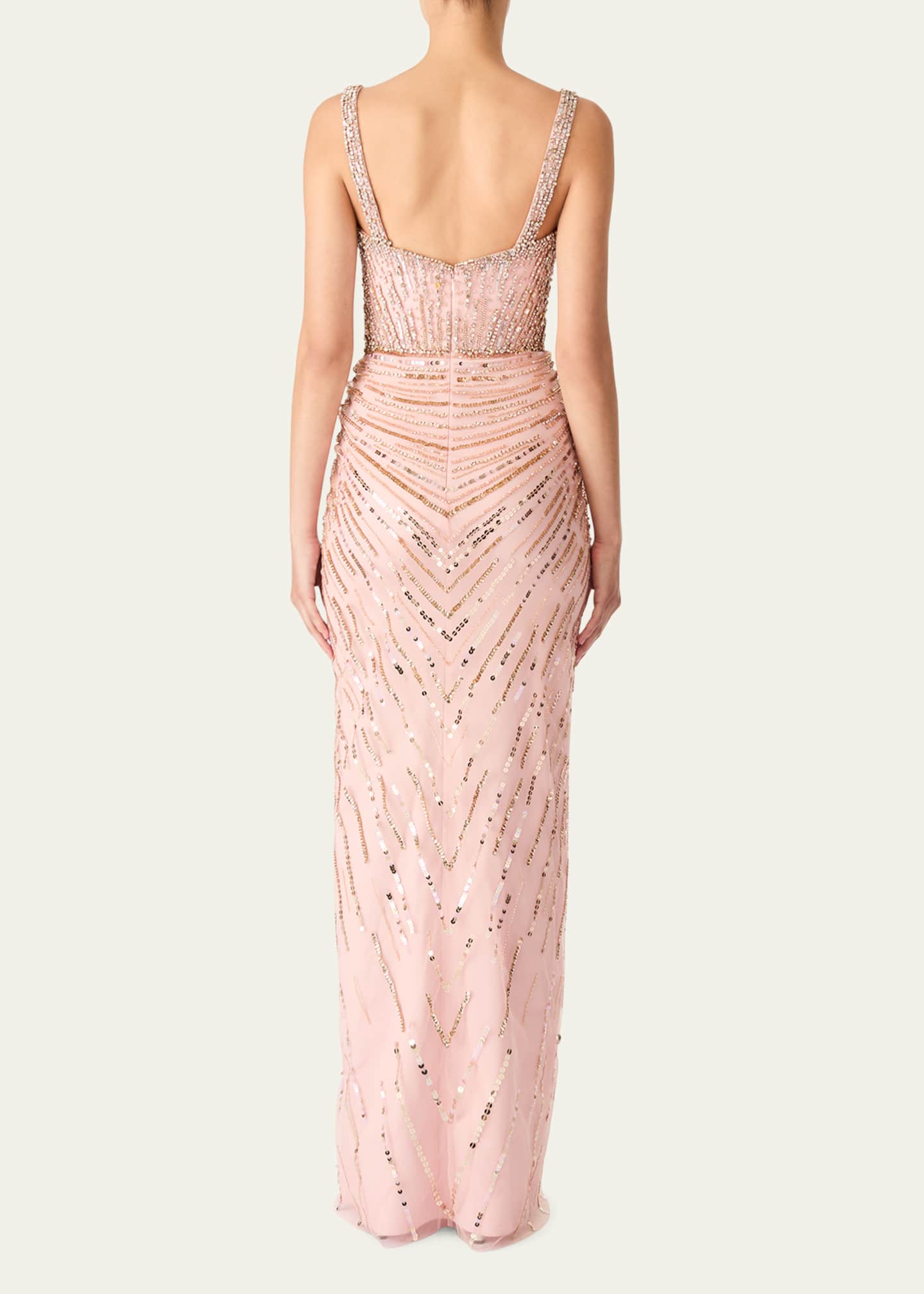 Jenny Packham Chrissy Knot Crystal Sequined Gown Image 3 of 4