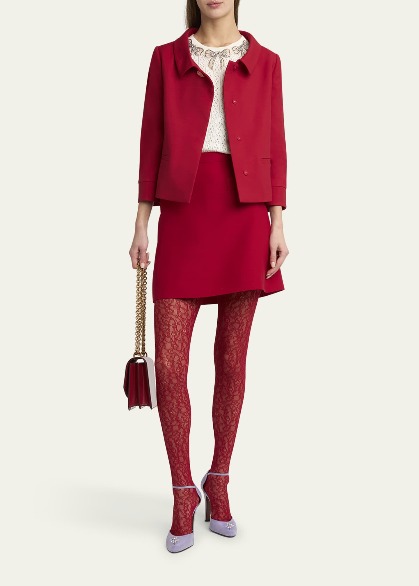 Valentino Garavani Crepe Couture Heart Button Jacket Image 2 of 5