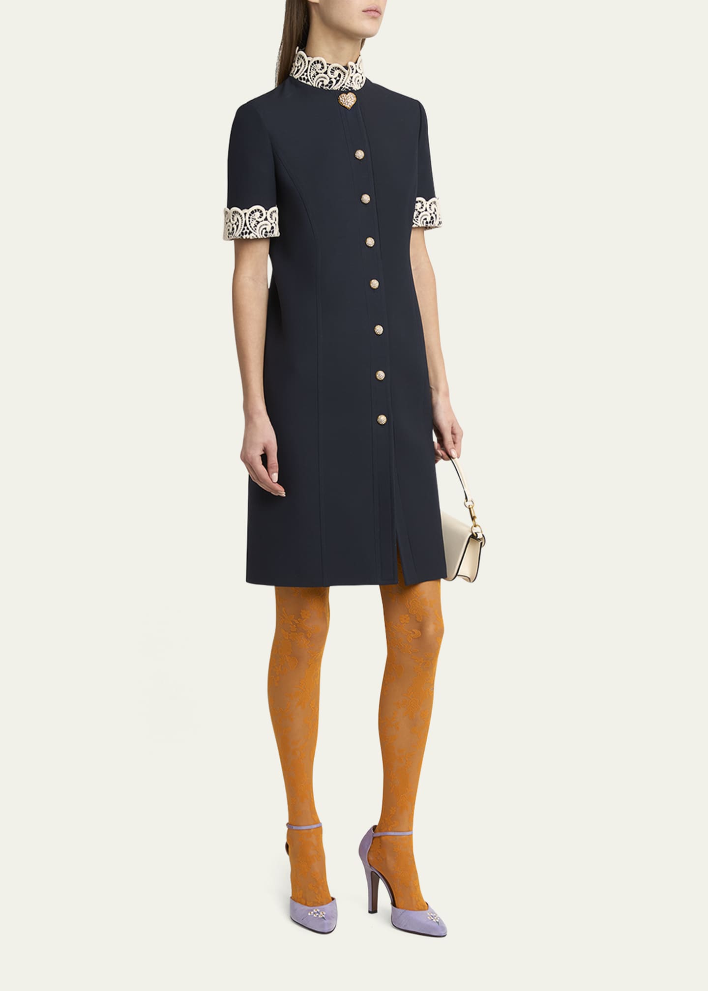 【関税&送料込】Valentino Garavani Embellished Fabric Adaman Valentino Garavani Embellished Lace-Trim Dress - Bergdorf