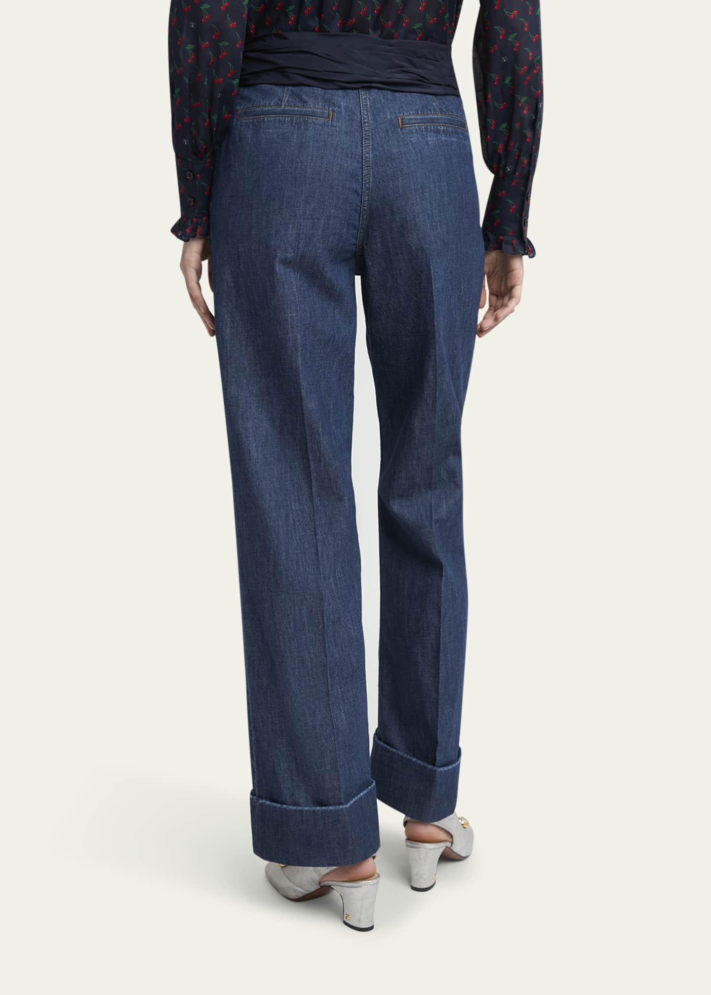 パンツ VALENTINO Valentino Garavani Denim Chambray pants Valentino Garavani Chambray Denim Pants with Bow - Bergdorf