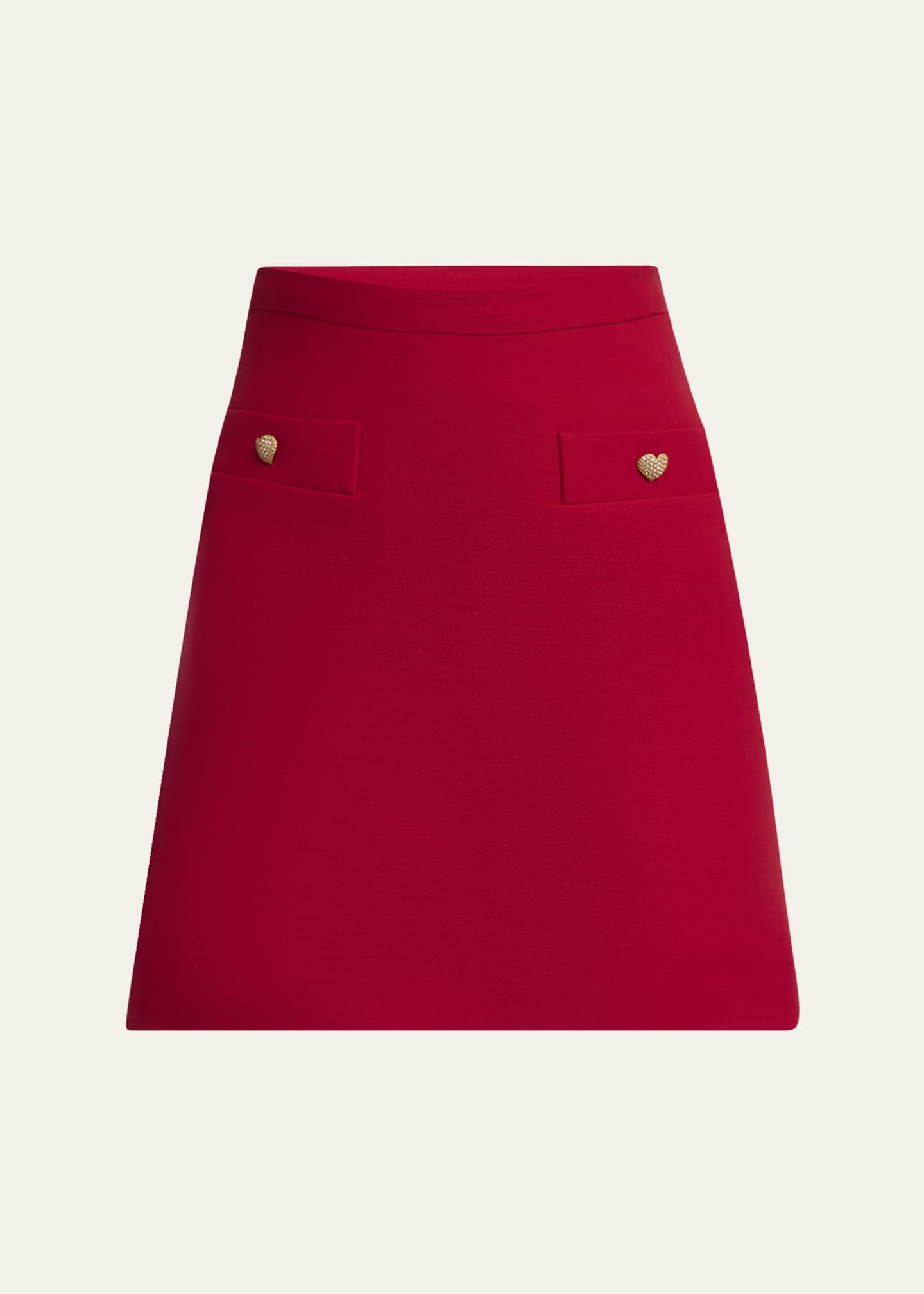 Valentino Garavani Heart Button Crepe Couture Mini Skirt Image 1 of 5