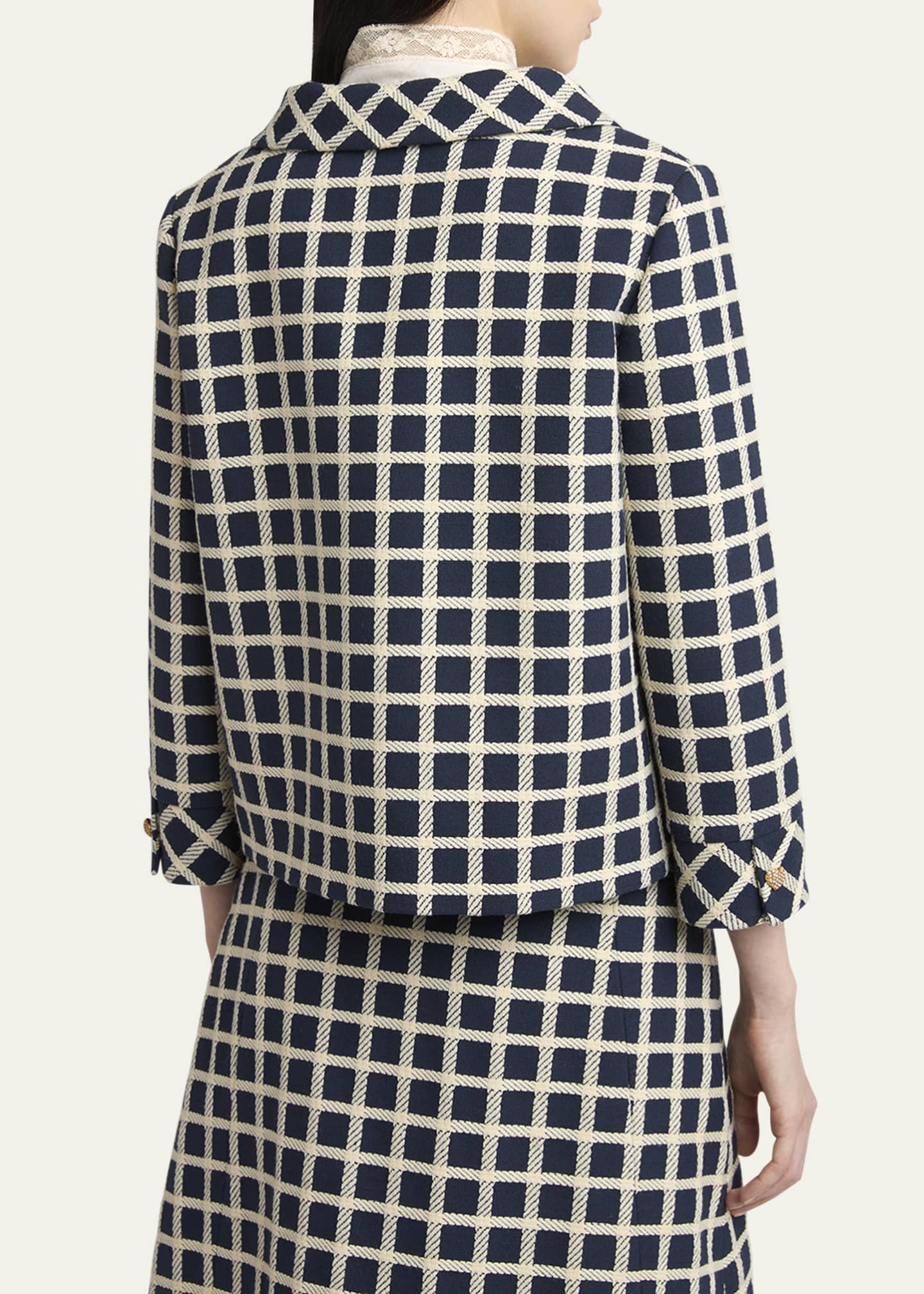 Valentino Garavani Window Check Heart Button Jacket Image 3 of 5