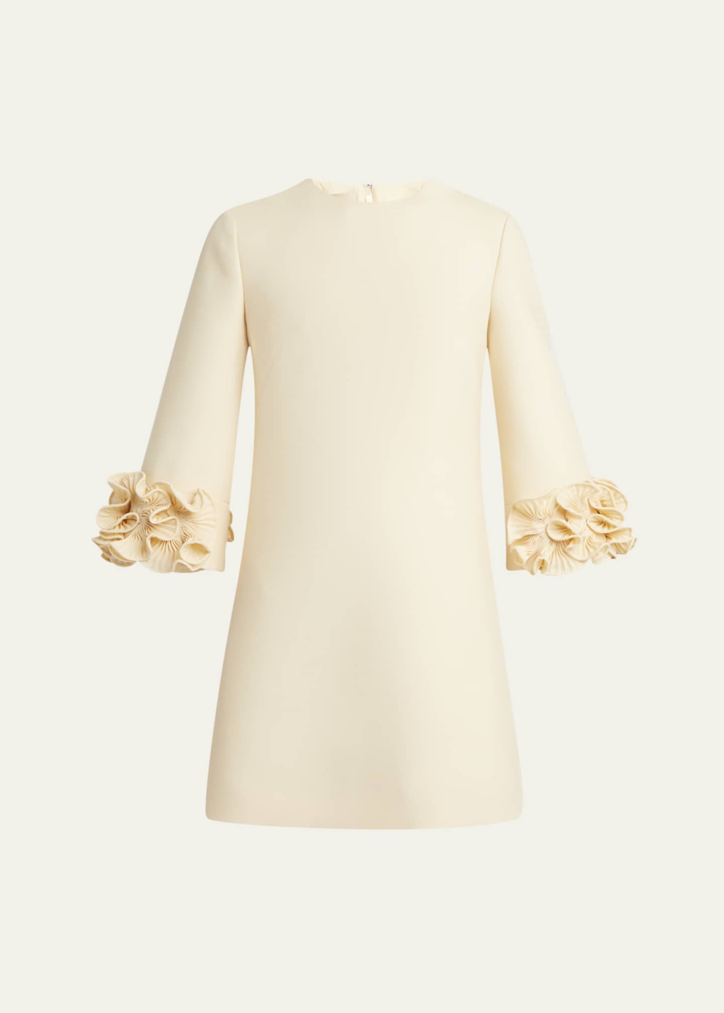 Valentino Garavani Ruffle Cuff Crepe Couture Short Dress Image 1 of 5