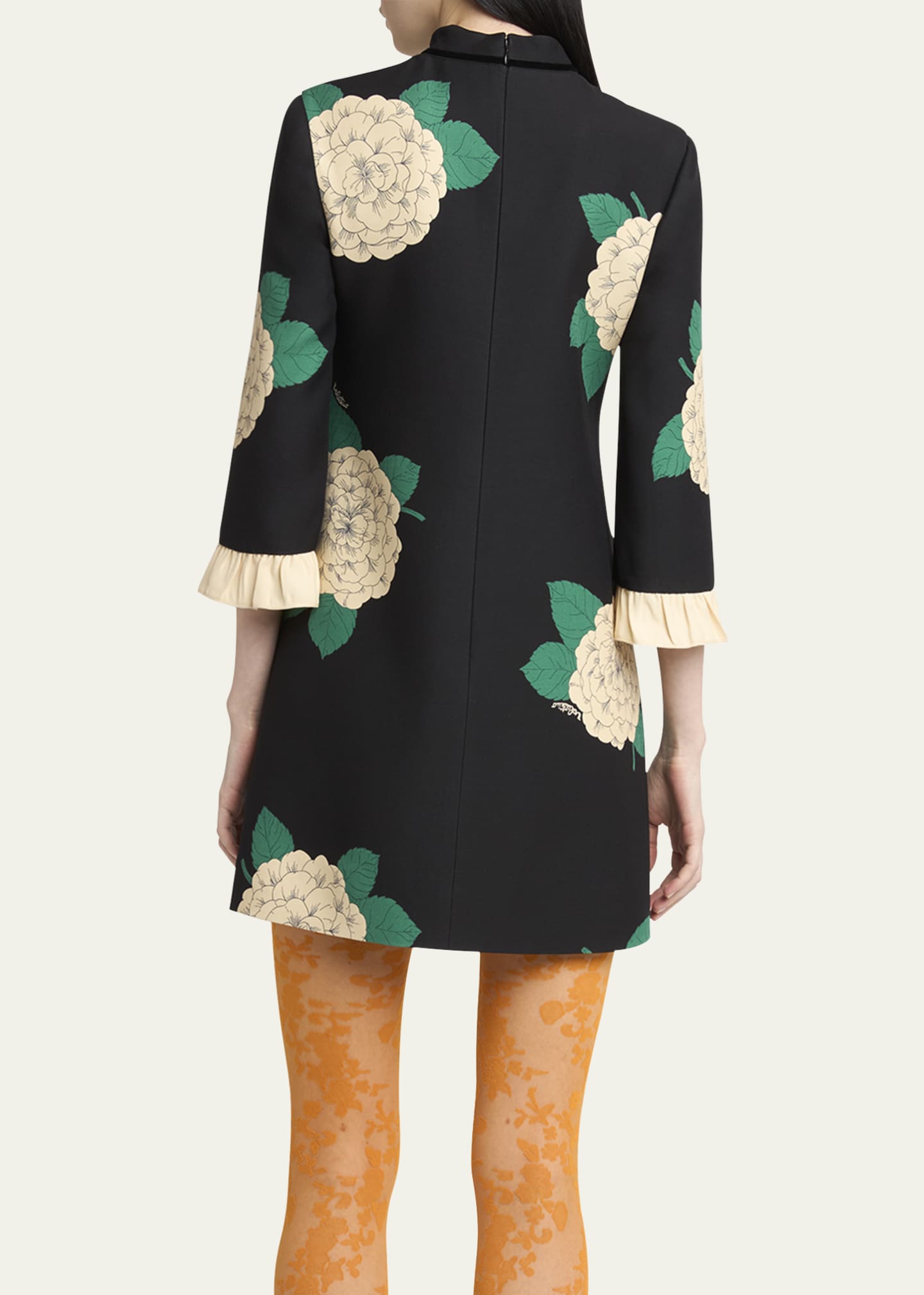 Valentino Garavani Apres Lhiver Macro Ortensia Mini Dress with Bow Image 3 of 5