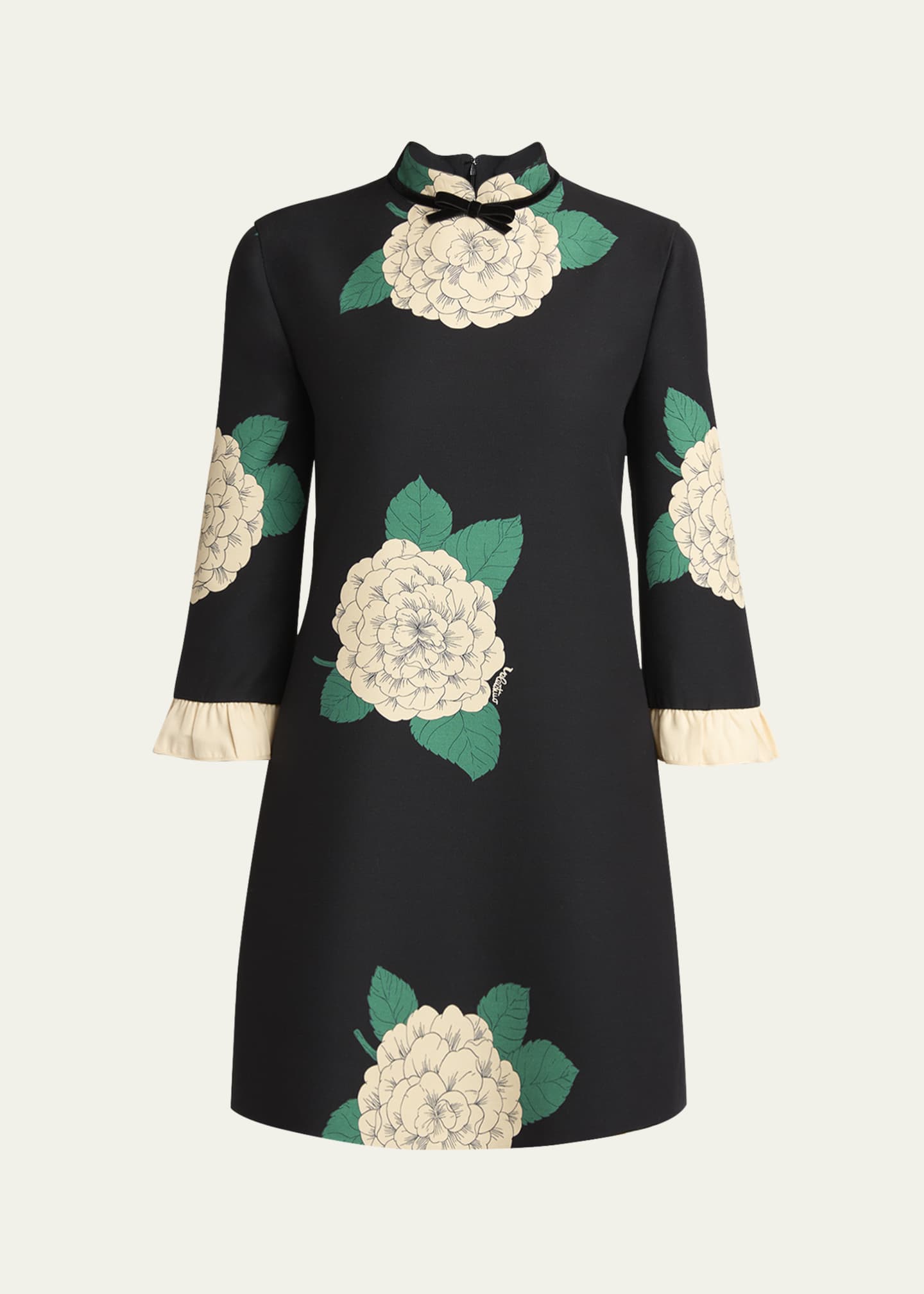 Valentino Garavani Apres Lhiver Macro Ortensia Mini Dress with Bow Image 1 of 5