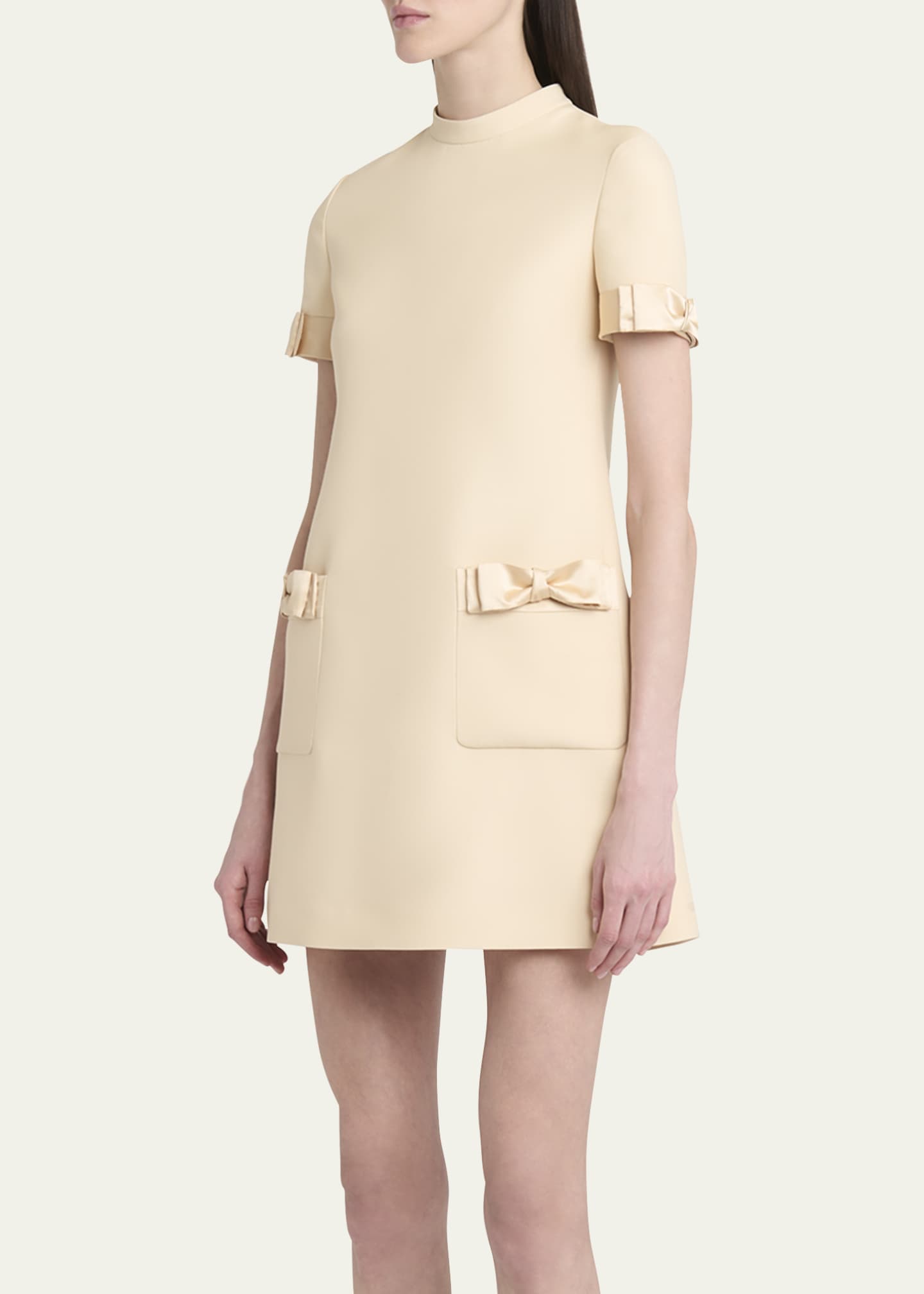 Valentino Garavani Crepe Couture Mini Dress with Bows Image 4 of 5