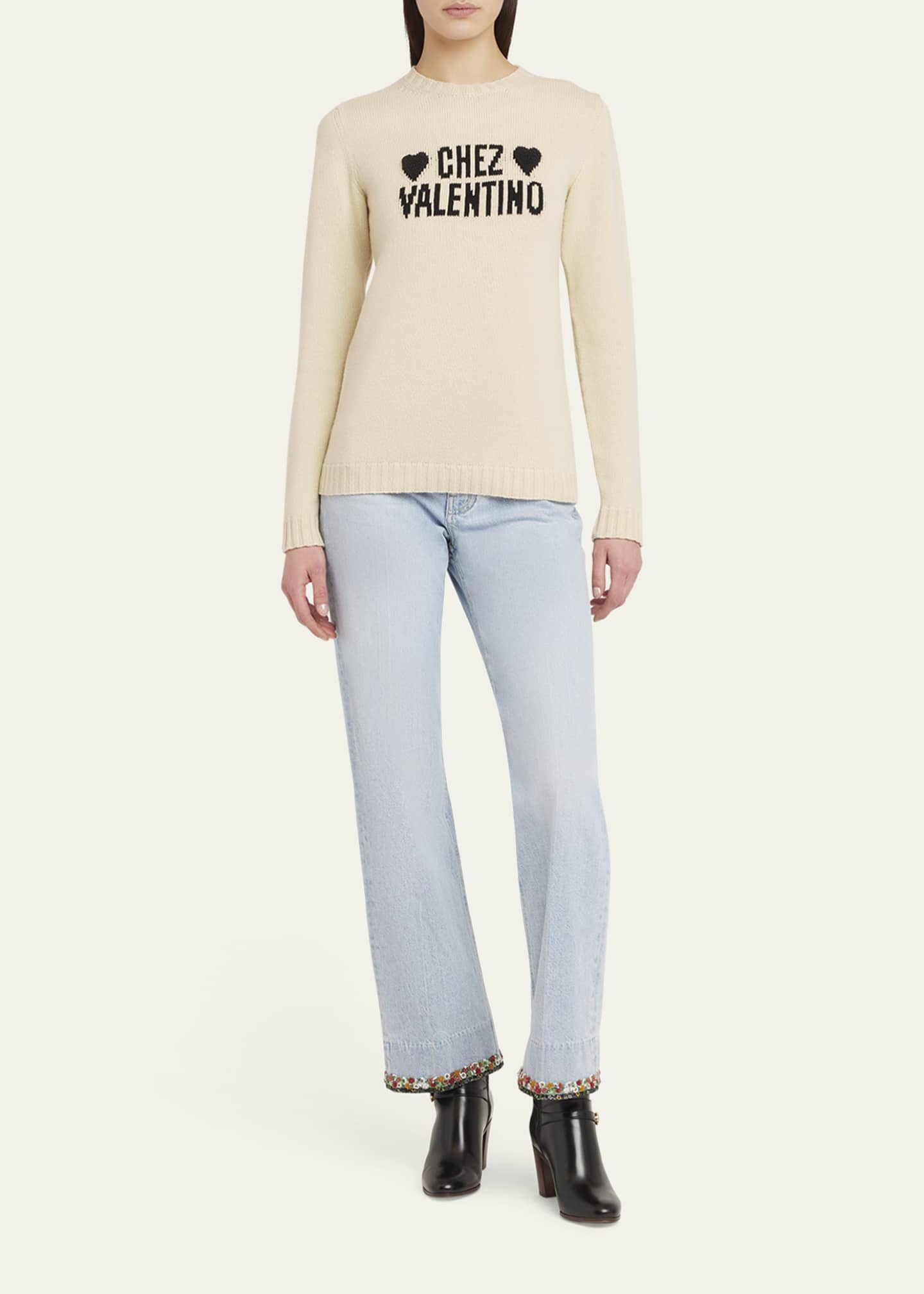 Valentino Garavani Chez Valentino Beaded Wool Sweater Image 2 of 5