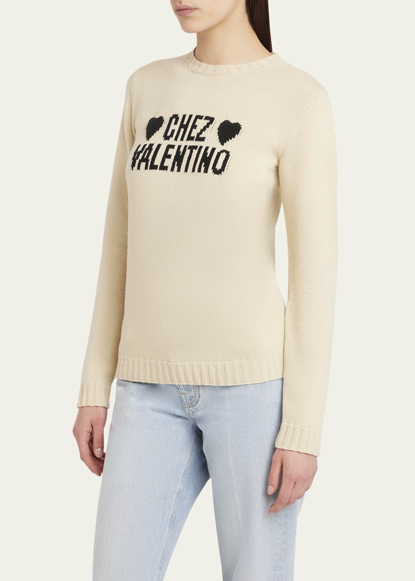 Valentino Garavani Chez Valentino Beaded Wool Sweater Image 4 of 5