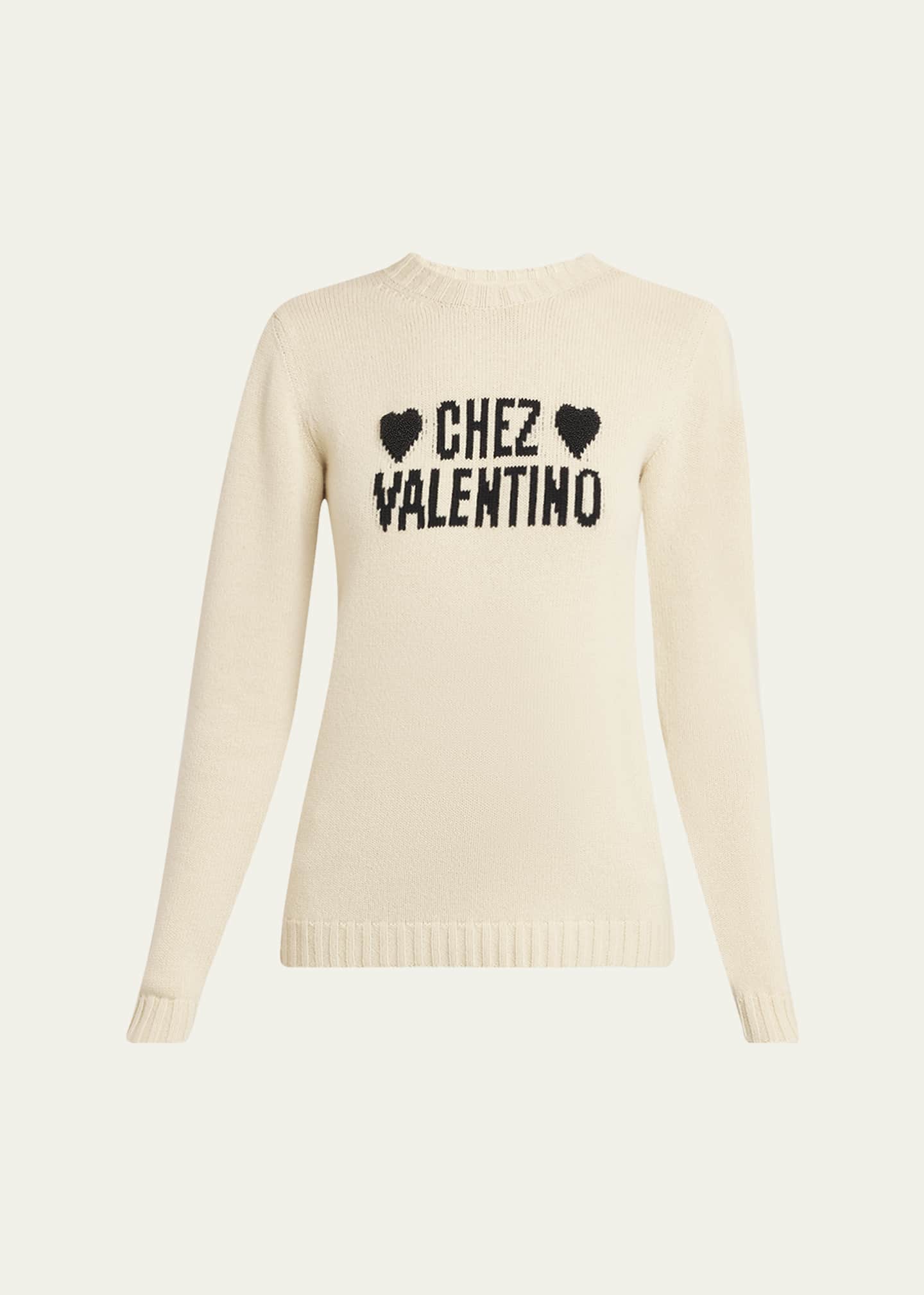 Valentino Garavani Chez Valentino Beaded Wool Sweater Image 1 of 5