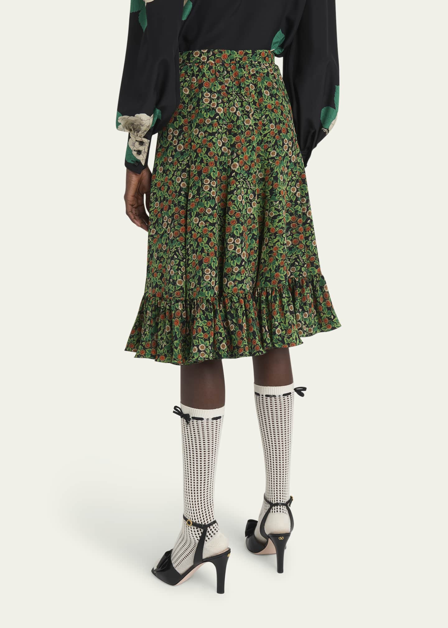 Valentino Garavani Petales Damour Margherita Ruffle Skirt Image 3 of 5