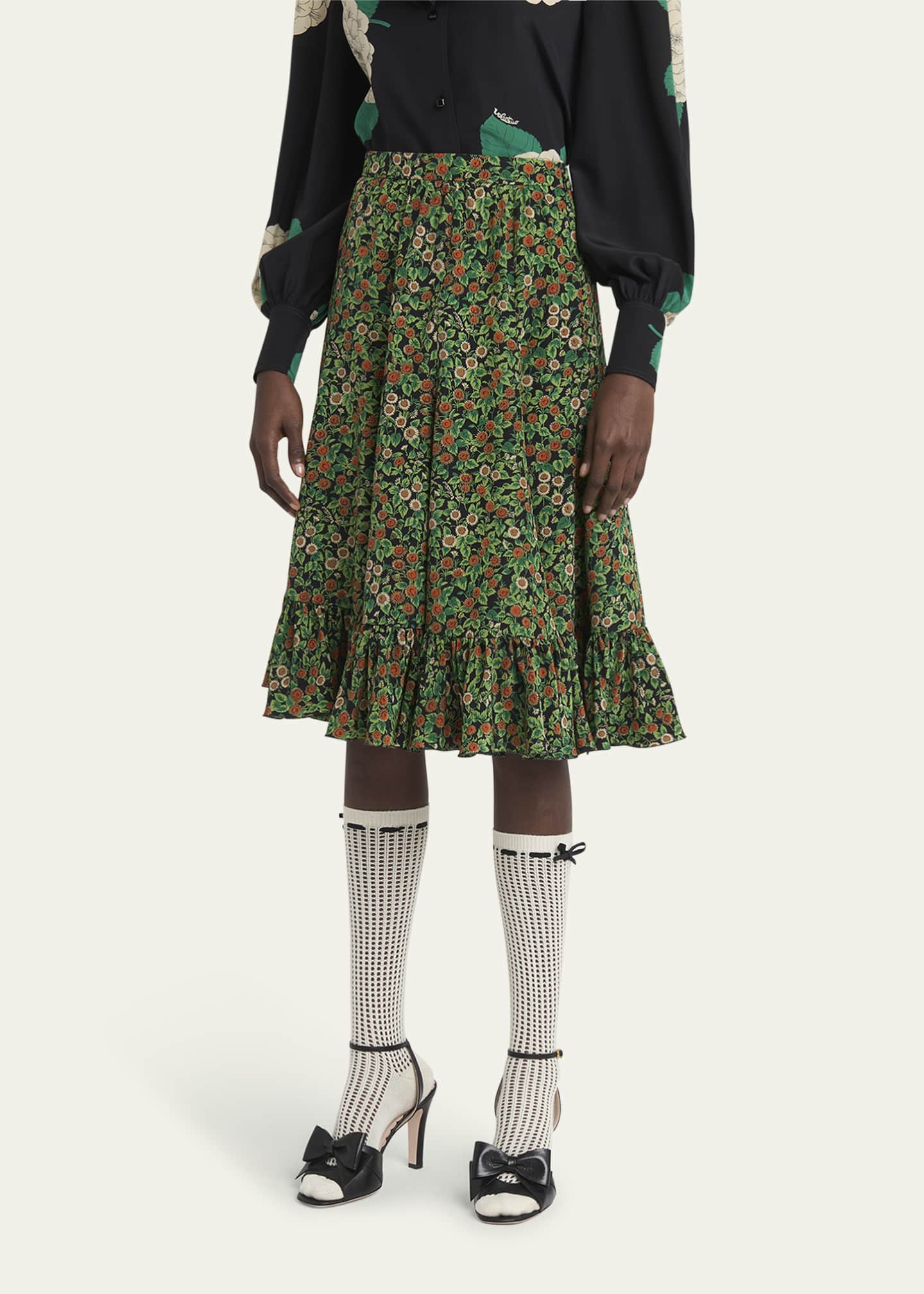 Valentino Garavani Petales Damour Margherita Ruffle Skirt Image 4 of 5
